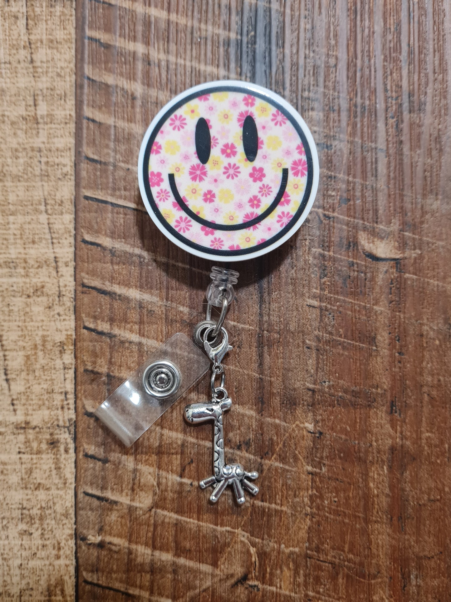 Giraffe ID Badge Reel Charm - Cute Animal Lanyard Accessory for Pediatric Nurses, Teachers, and Zoo Staff
