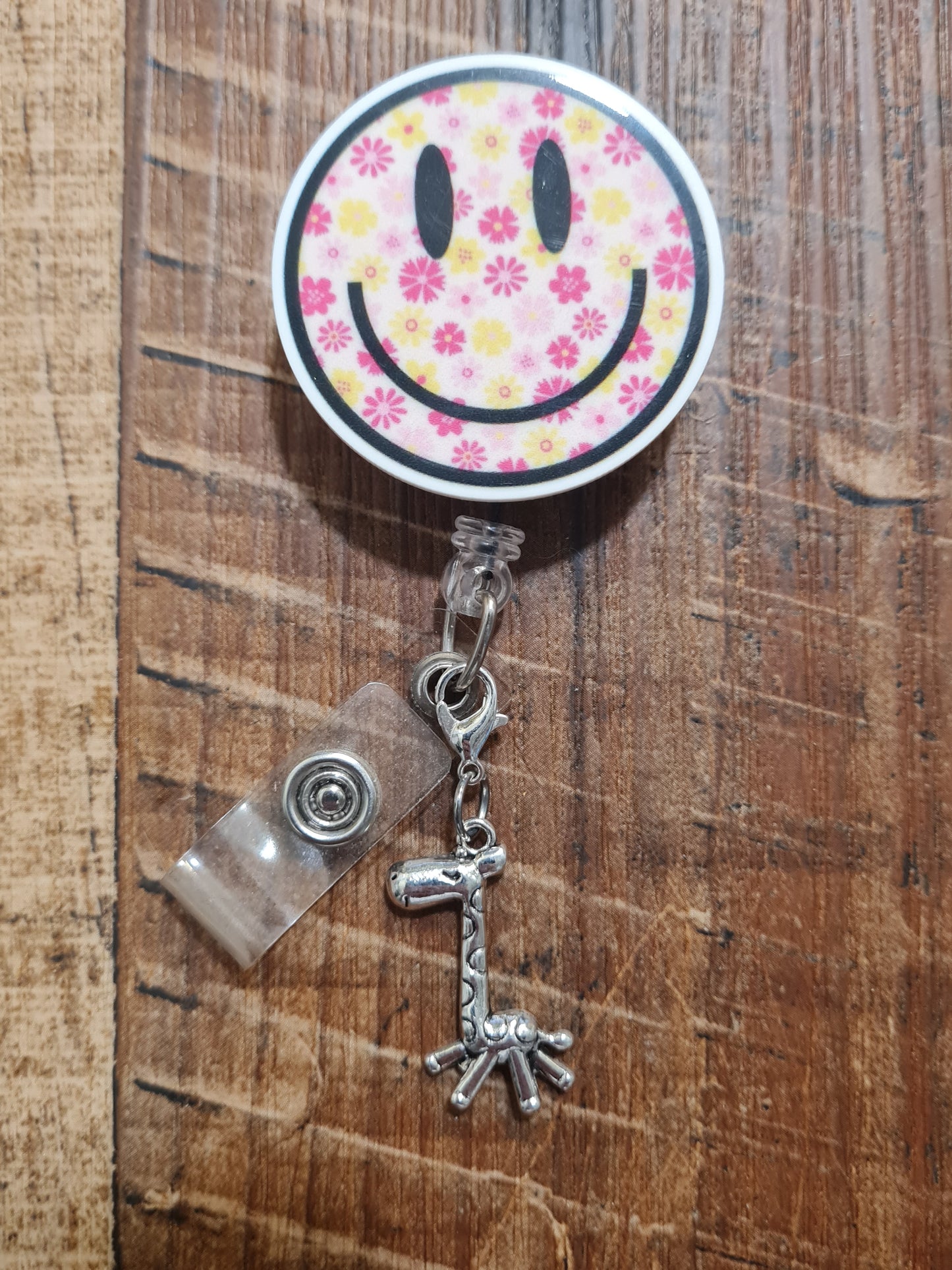 Giraffe ID Badge Reel Charm - Cute Animal Lanyard Accessory for Pediatric Nurses, Teachers, and Zoo Staff