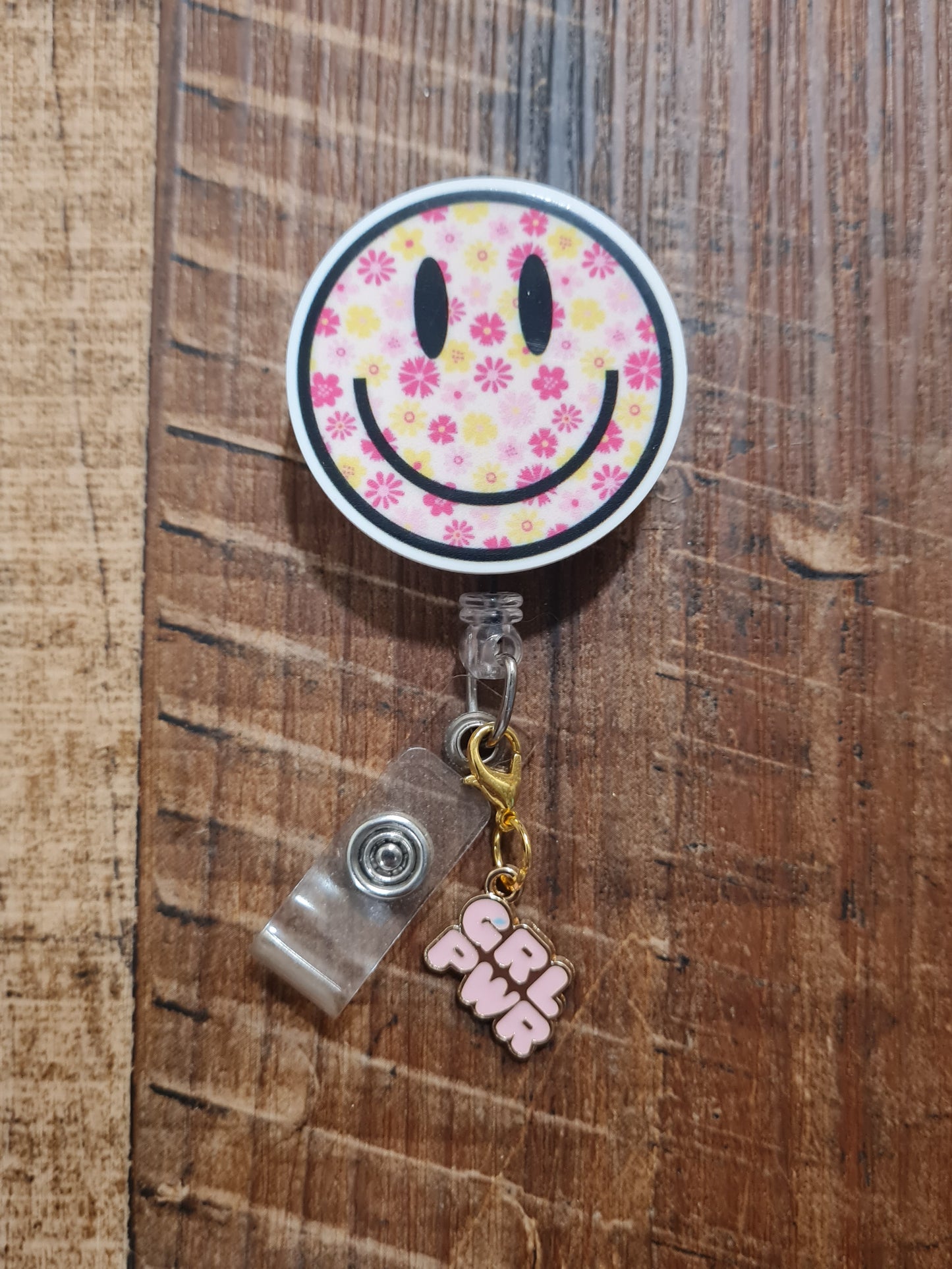 "Girl Power" ID Badge Charm - Empowered Women Badge Flair for Nurses & Teachers - Supportive "Work Bestie" Gift and Female Empowerment Jewelry