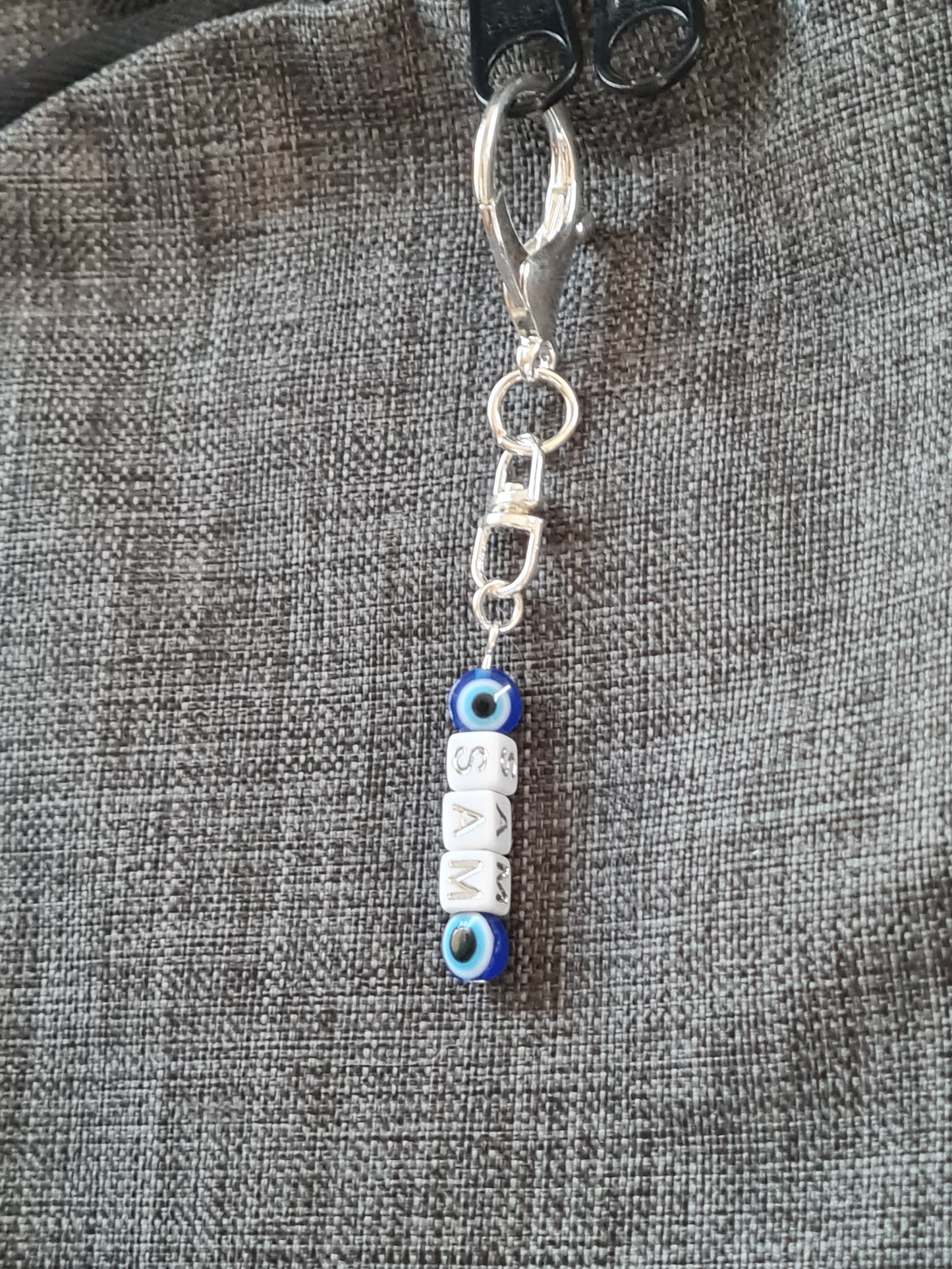 Evil Eye Custom Name Bag Charm - Personalized Keychain for School Backpacks and Handbags - Trendy Bag Accessory (Copy)