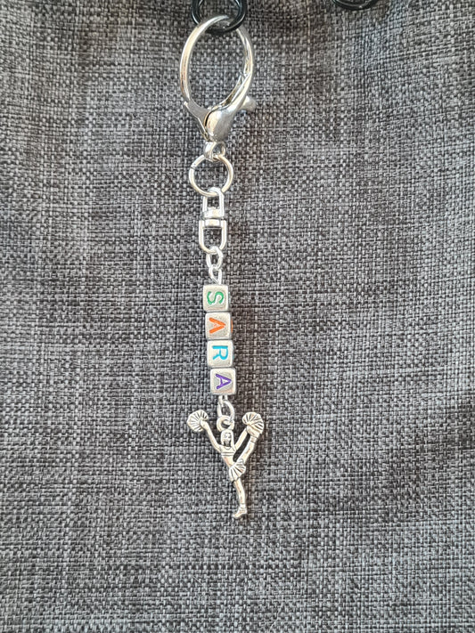 Personalized Cheer Bag Charm - Custom Name Keychain for Cheerleaders, Dance Bags, and Backpacks