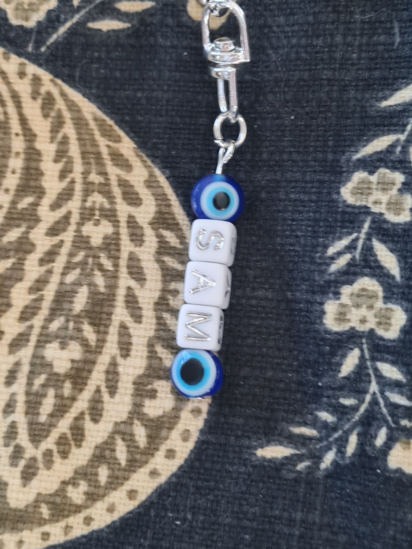 Evil Eye Custom Name Bag Charm - Personalized Keychain for School Backpacks and Handbags - Trendy Bag Accessory (Copy)