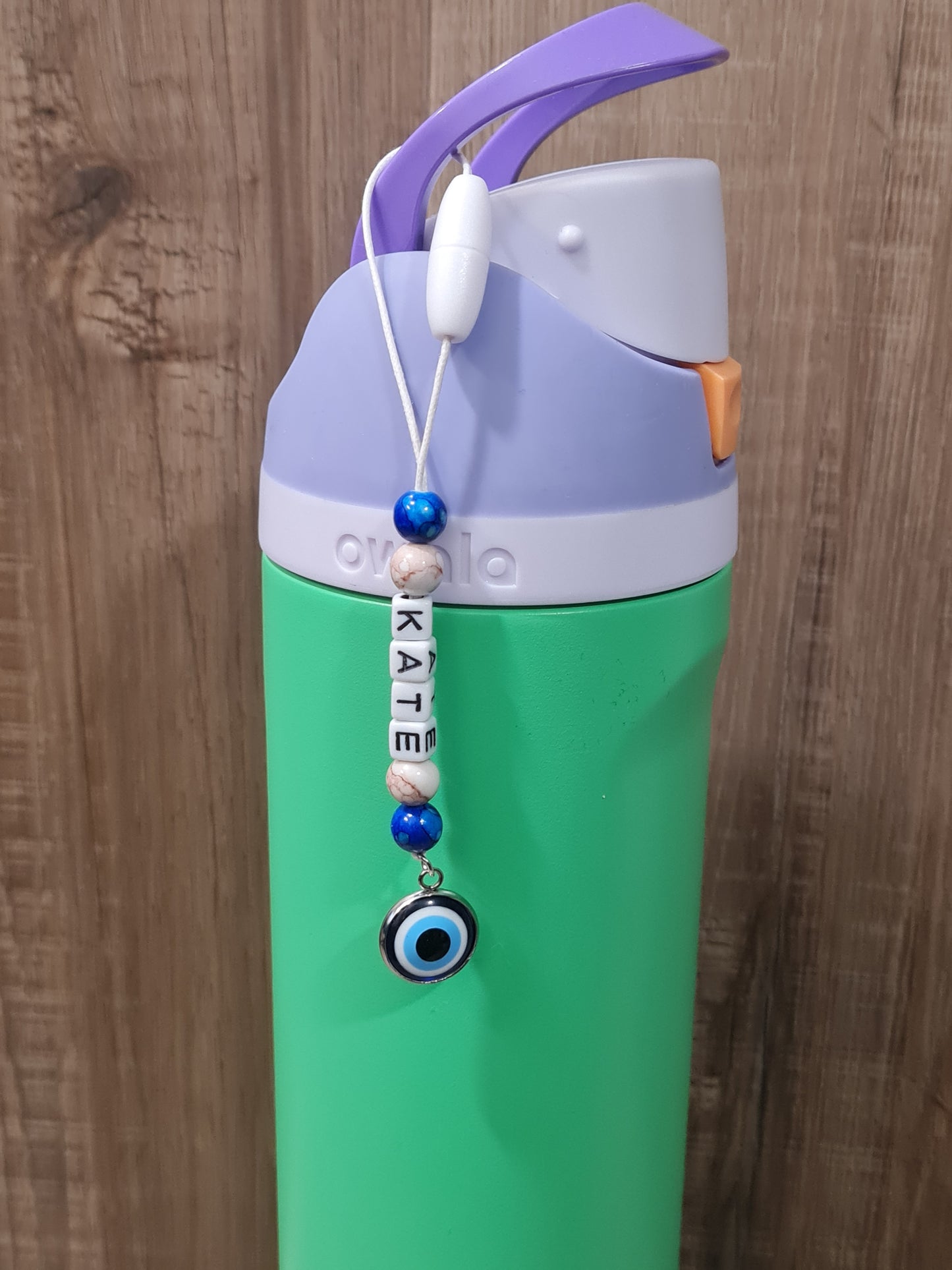 Personalized Evil Eye Owala Bottle Charm - Custom Name Tag Accessory for Owala and Stanley Water Bottles