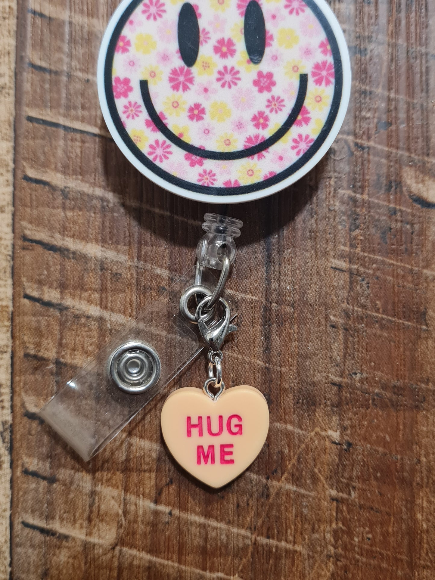 "Sweet Talk" Conversation Heart Badge Charm - Pastel Valentine's Day ID Flair for Nurses and Teachers - Coquette Aesthetic Heart Dangle for Lanyards