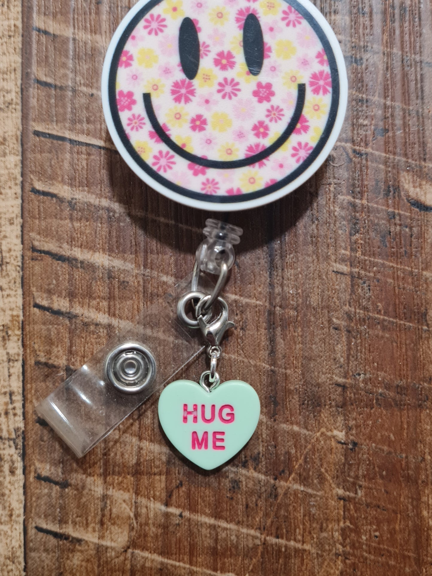 "Sweet Talk" Conversation Heart Badge Charm - Pastel Valentine's Day ID Flair for Nurses and Teachers - Coquette Aesthetic Heart Dangle for Lanyards