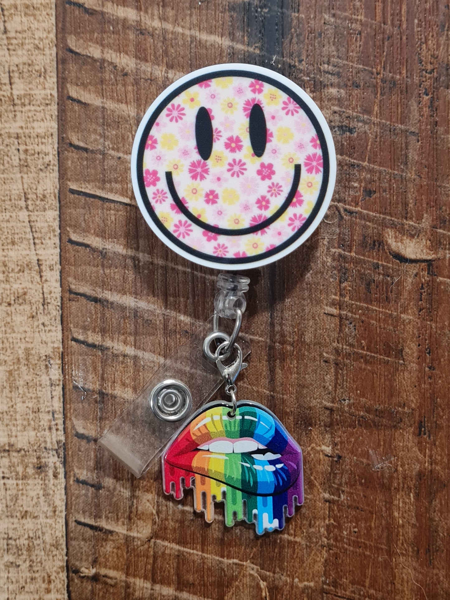 Rainbow Pride Lips Badge Charm - LGBTQ+ Flag Enamel ID Flair - Vibrant Inclusion Jewelry for Lanyards - Bold Allyship Gift for Professionals