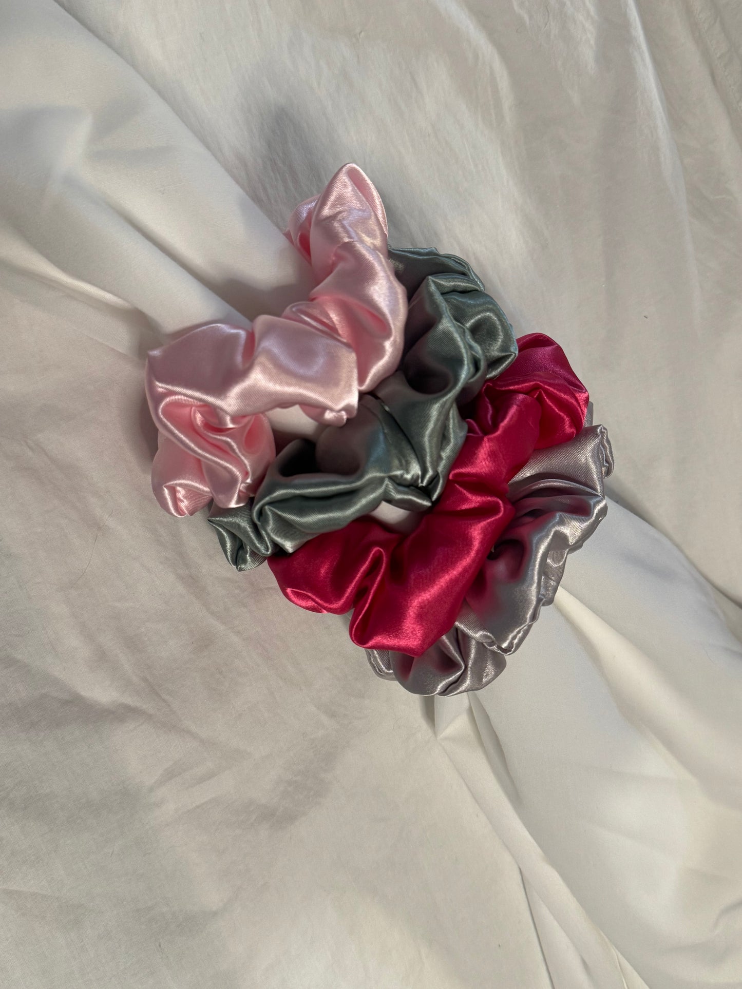 Satin Scrunchie, Oversize XLarge Scrunchies, Ponytail Elastic Hair Tie, Handmade Scrunchie