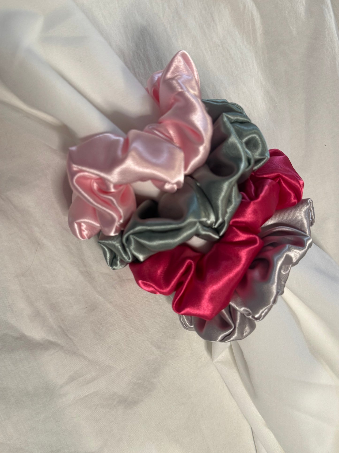 Satin Scrunchie, Oversize XLarge Scrunchies, Ponytail Elastic Hair Tie, Handmade Scrunchie