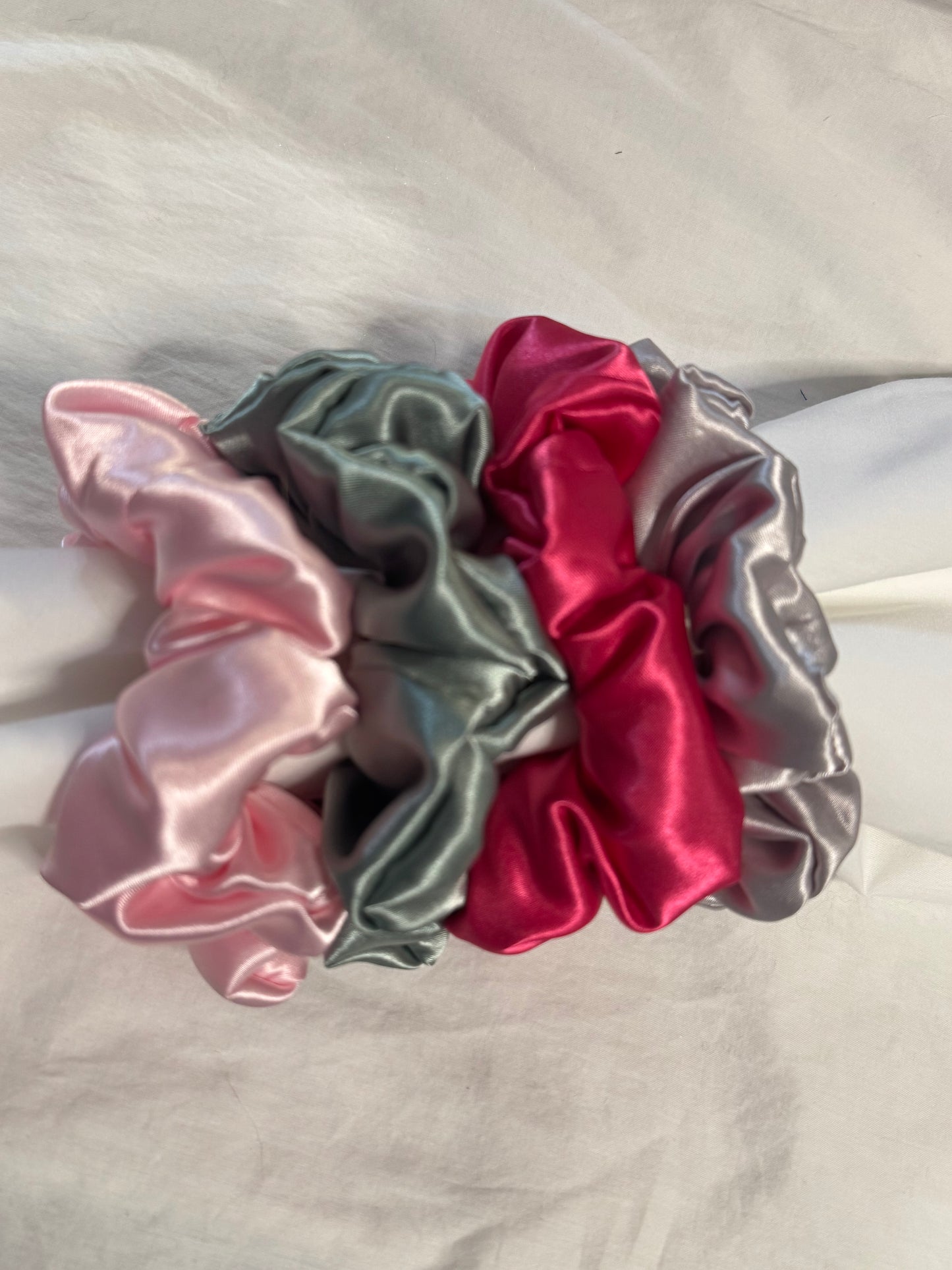 Satin Scrunchie, Oversize XLarge Scrunchies, Ponytail Elastic Hair Tie, Handmade Scrunchie