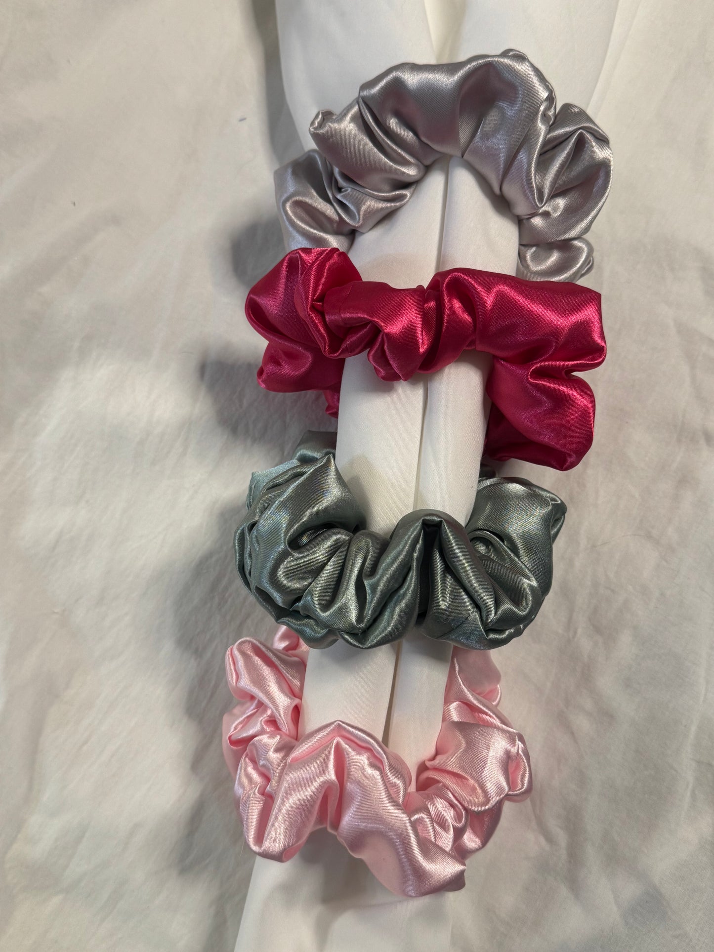 Satin Scrunchie, Oversize XLarge Scrunchies, Ponytail Elastic Hair Tie, Handmade Scrunchie
