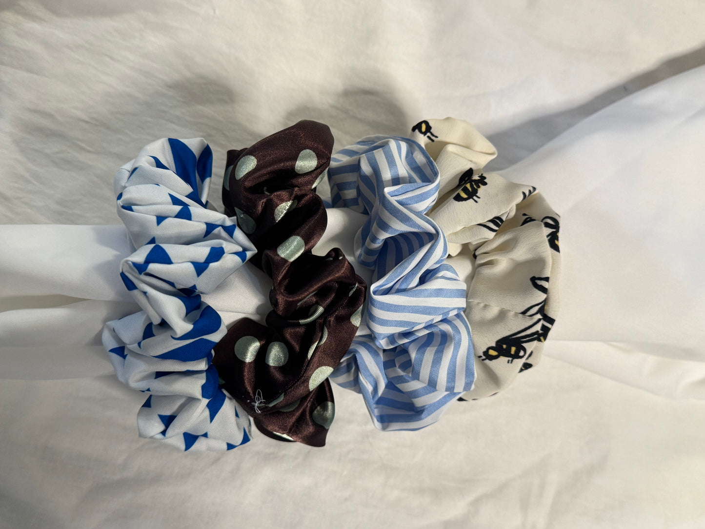 Satin, Rayon, Cotton Scrunchie, Oversize XLarge Scrunchies, Ponytail Elastic Hair Tie, Handmade Scrunchie