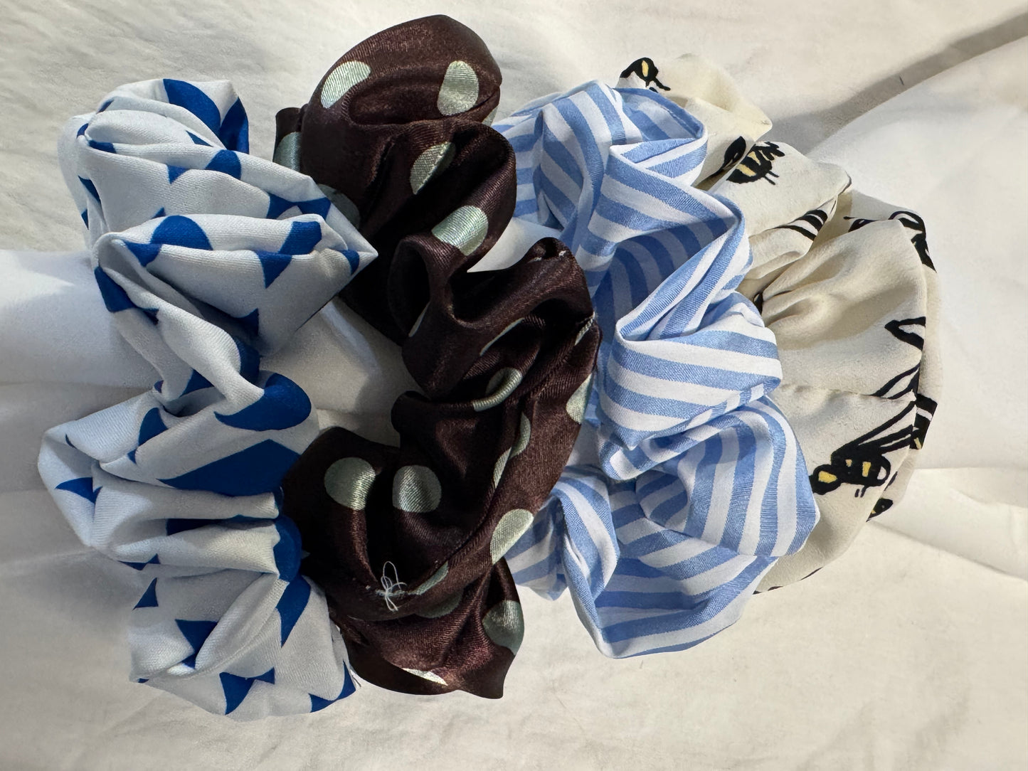 Satin, Rayon, Cotton Scrunchie, Oversize XLarge Scrunchies, Ponytail Elastic Hair Tie, Handmade Scrunchie