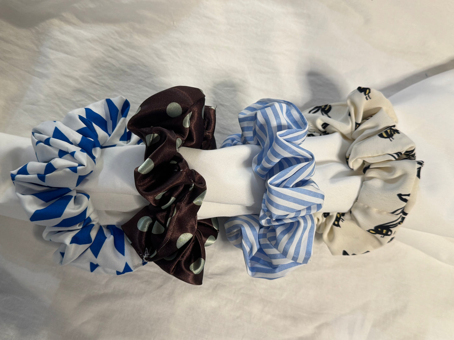 Satin, Rayon, Cotton Scrunchie, Oversize XLarge Scrunchies, Ponytail Elastic Hair Tie, Handmade Scrunchie