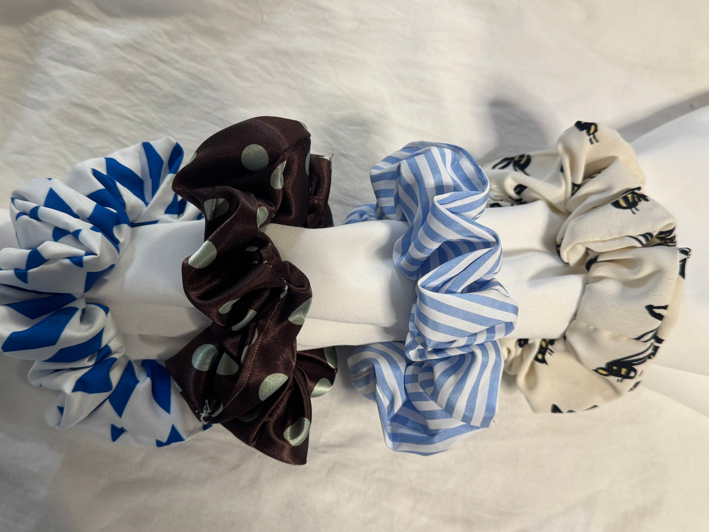 Satin, Rayon, Cotton Scrunchie, Oversize XLarge Scrunchies, Ponytail Elastic Hair Tie, Handmade Scrunchie