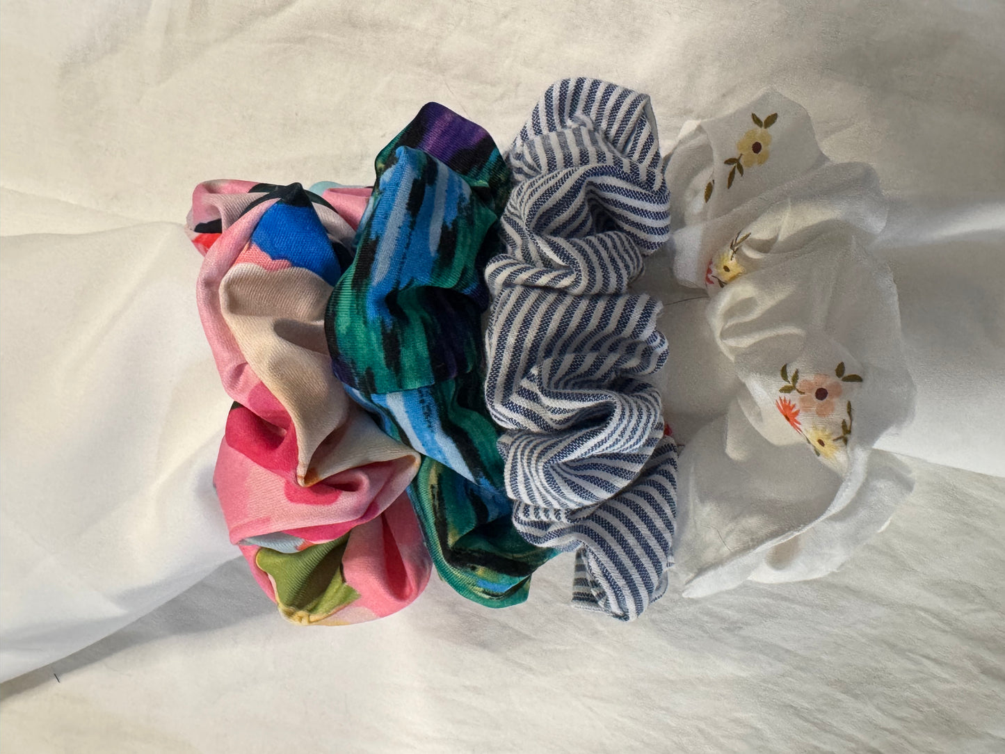 Satin, Rayon, Cotton Scrunchie, Oversize XLarge Scrunchies, Ponytail Elastic Hair Tie, Handmade Scrunchie