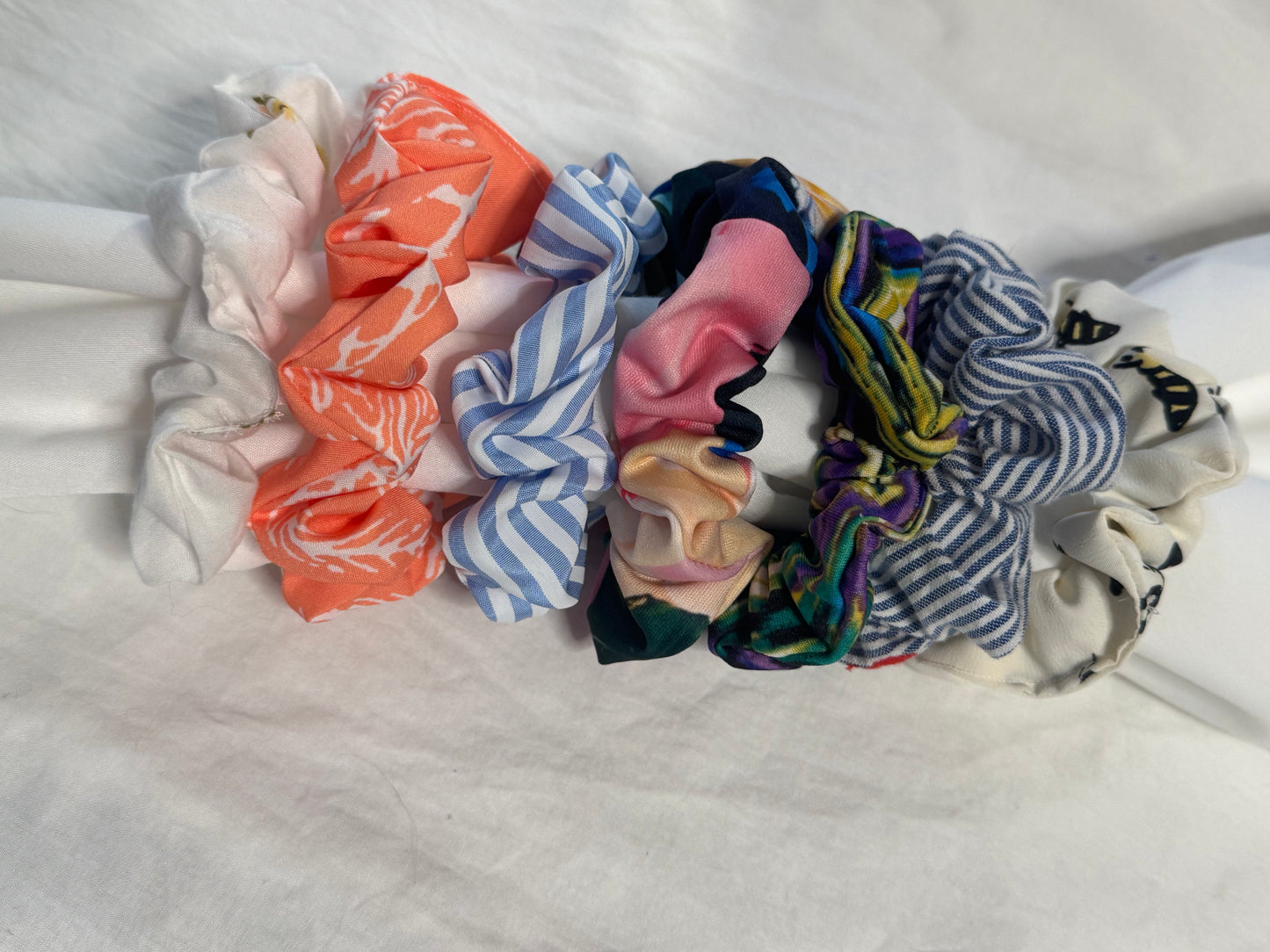 Satin, Rayon, Cotton Scrunchie, Oversize Mini Scrunchies, Ponytail Elastic Hair Tie, Handmade Scrunchie