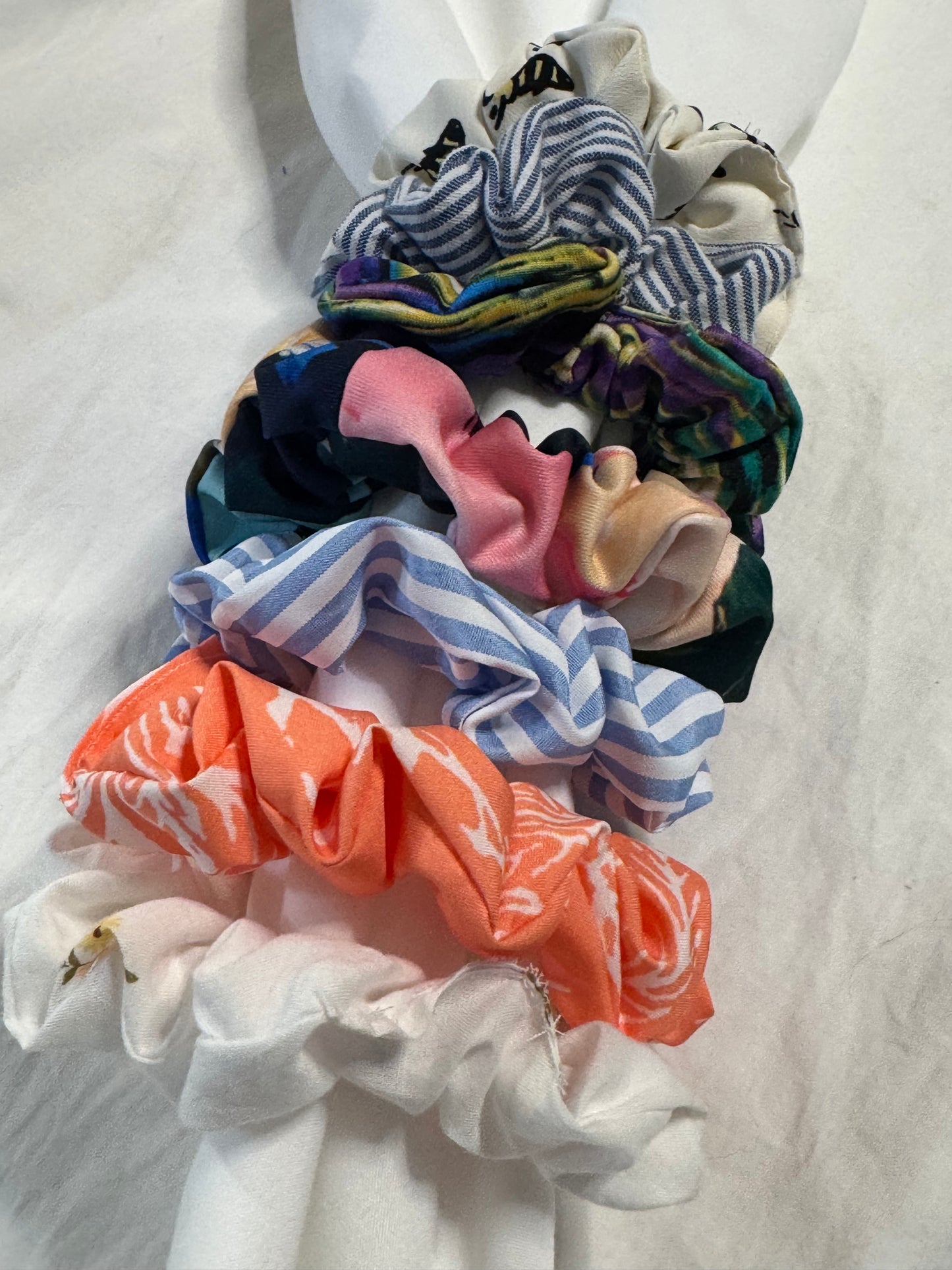 Satin, Rayon, Cotton Scrunchie, Oversize Mini Scrunchies, Ponytail Elastic Hair Tie, Handmade Scrunchie