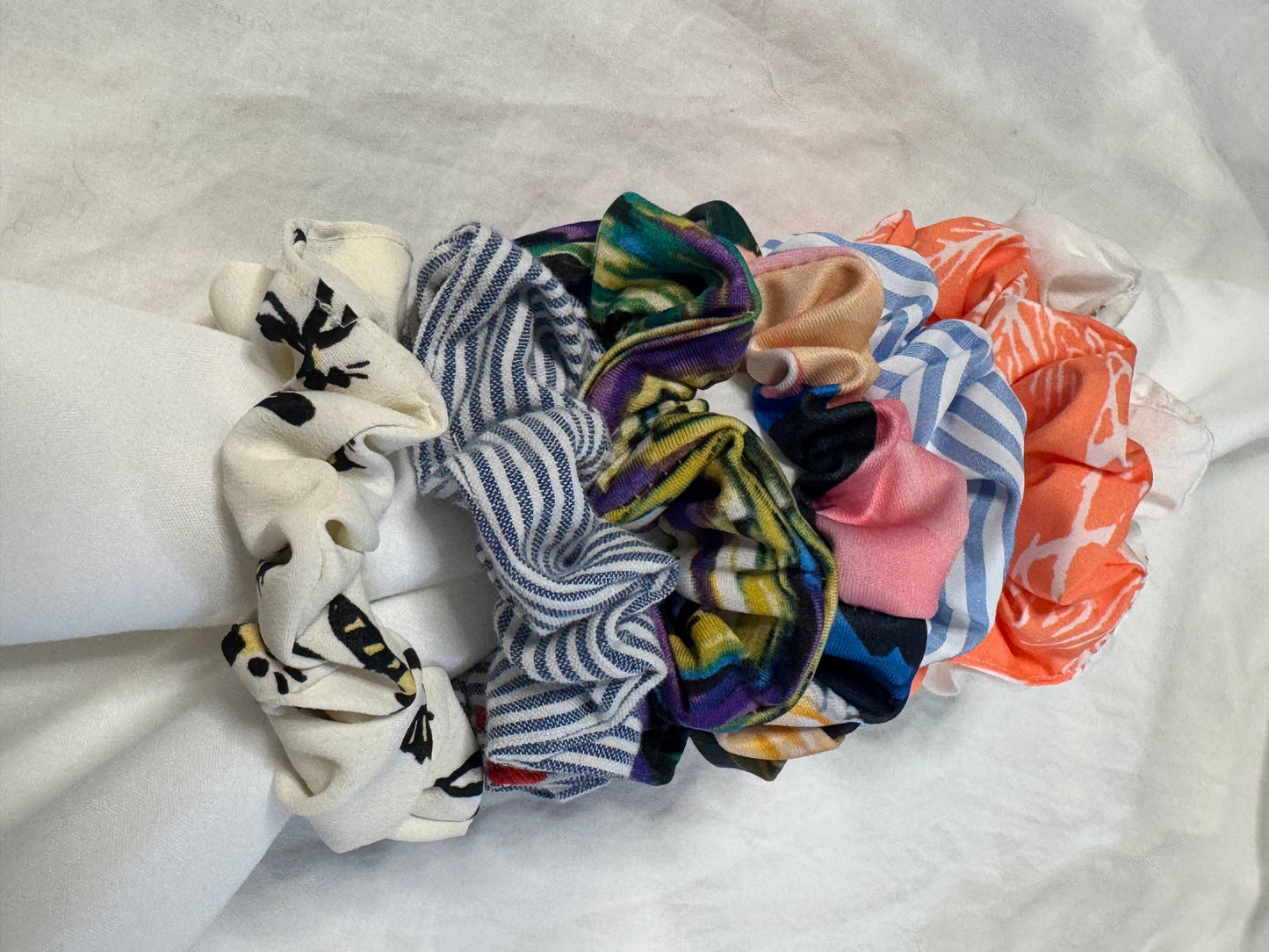 Satin, Rayon, Cotton Scrunchie, Oversize Mini Scrunchies, Ponytail Elastic Hair Tie, Handmade Scrunchie