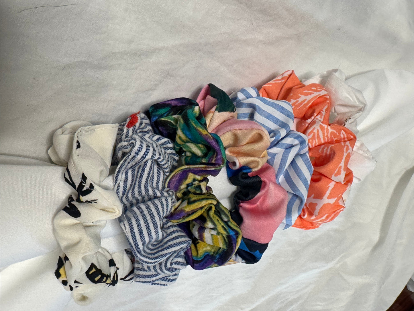 Satin, Rayon, Cotton Scrunchie, Oversize Mini Scrunchies, Ponytail Elastic Hair Tie, Handmade Scrunchie
