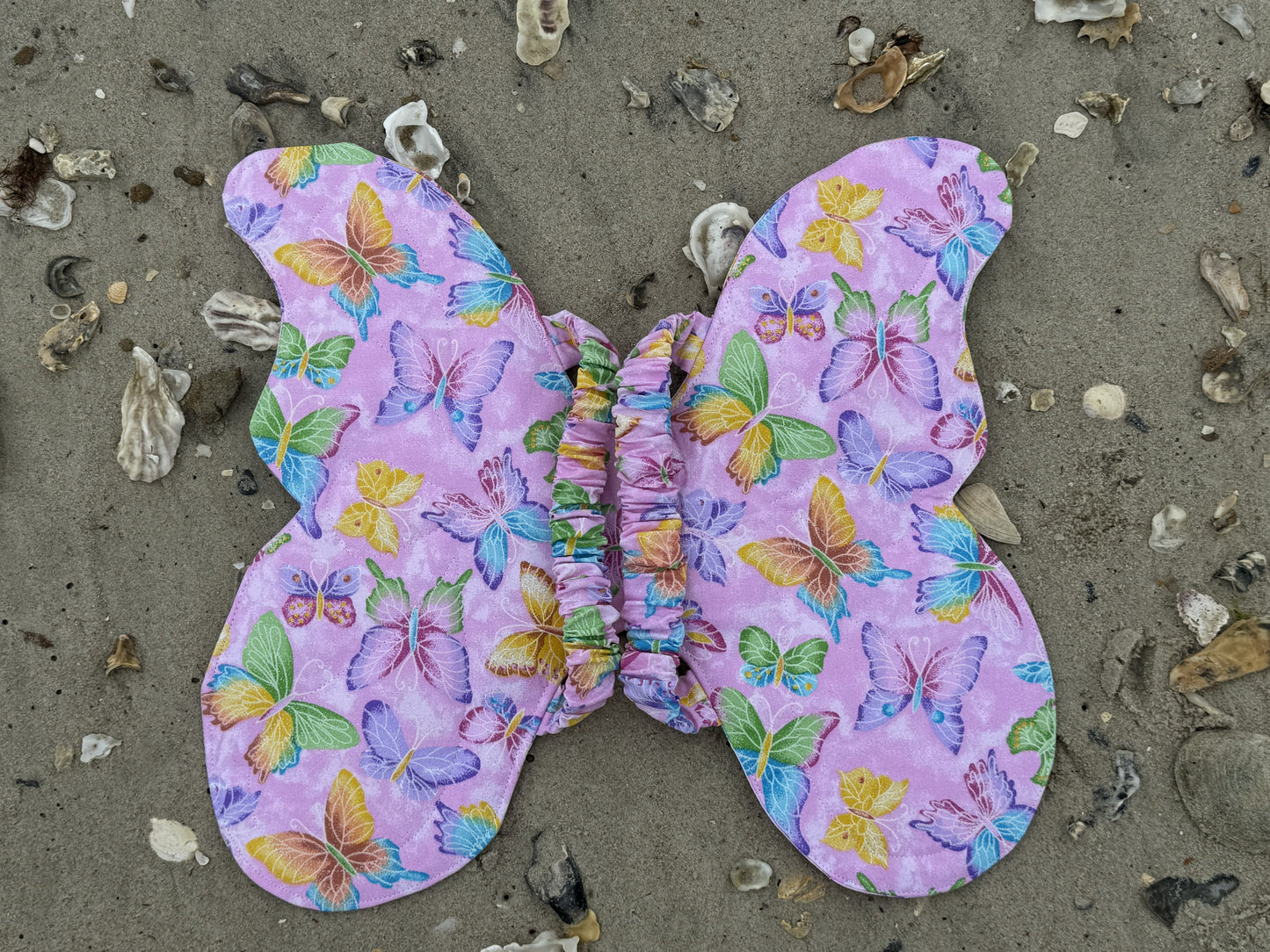 Child’s Glittery Butterfly Wings – Soft Dress-Up Costume with Comfortable Elastic Straps