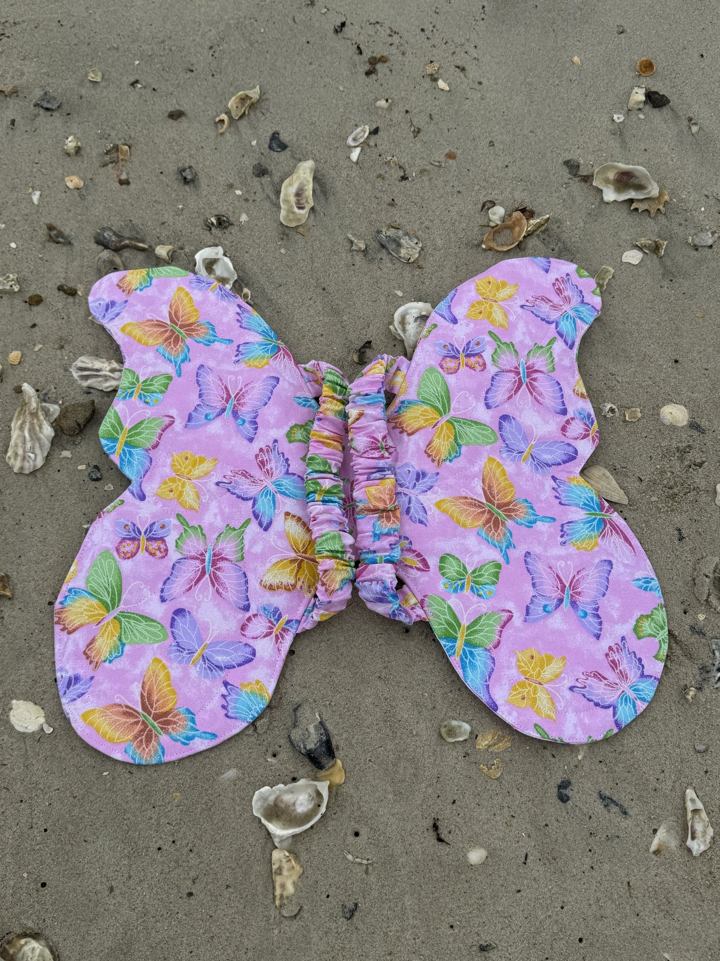 Child’s Glittery Butterfly Wings – Soft Dress-Up Costume with Comfortable Elastic Straps