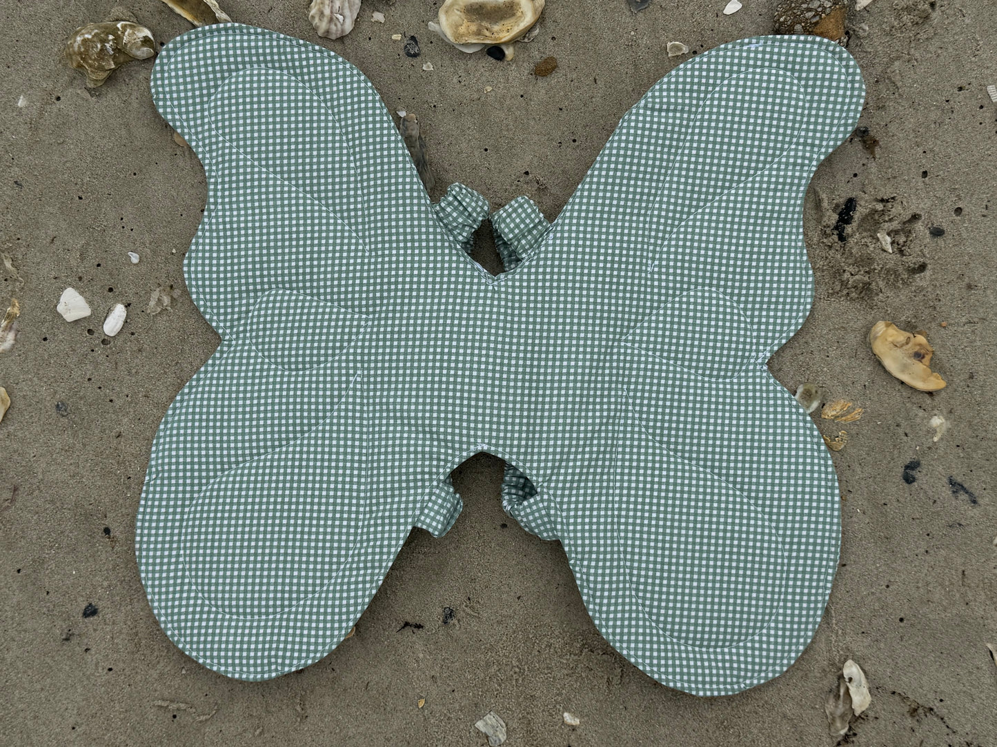 Child’s Butterfly Wings – Soft Dress-Up Costume with Comfortable Elastic Straps ~ Gingham