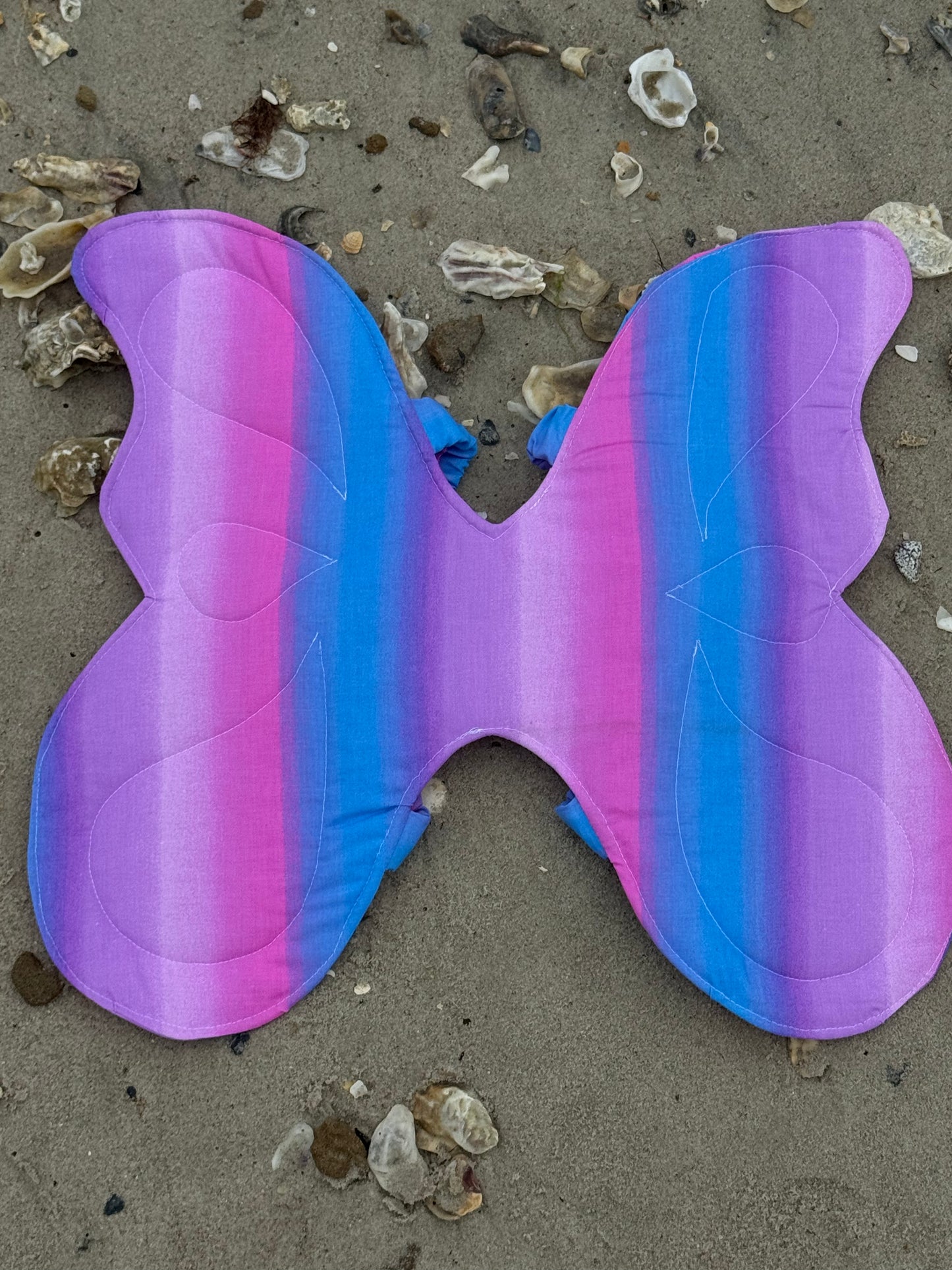 Child’s Butterfly Wings – Soft Dress-Up Costume with Comfortable Elastic Straps ~ Ombre Rainbow