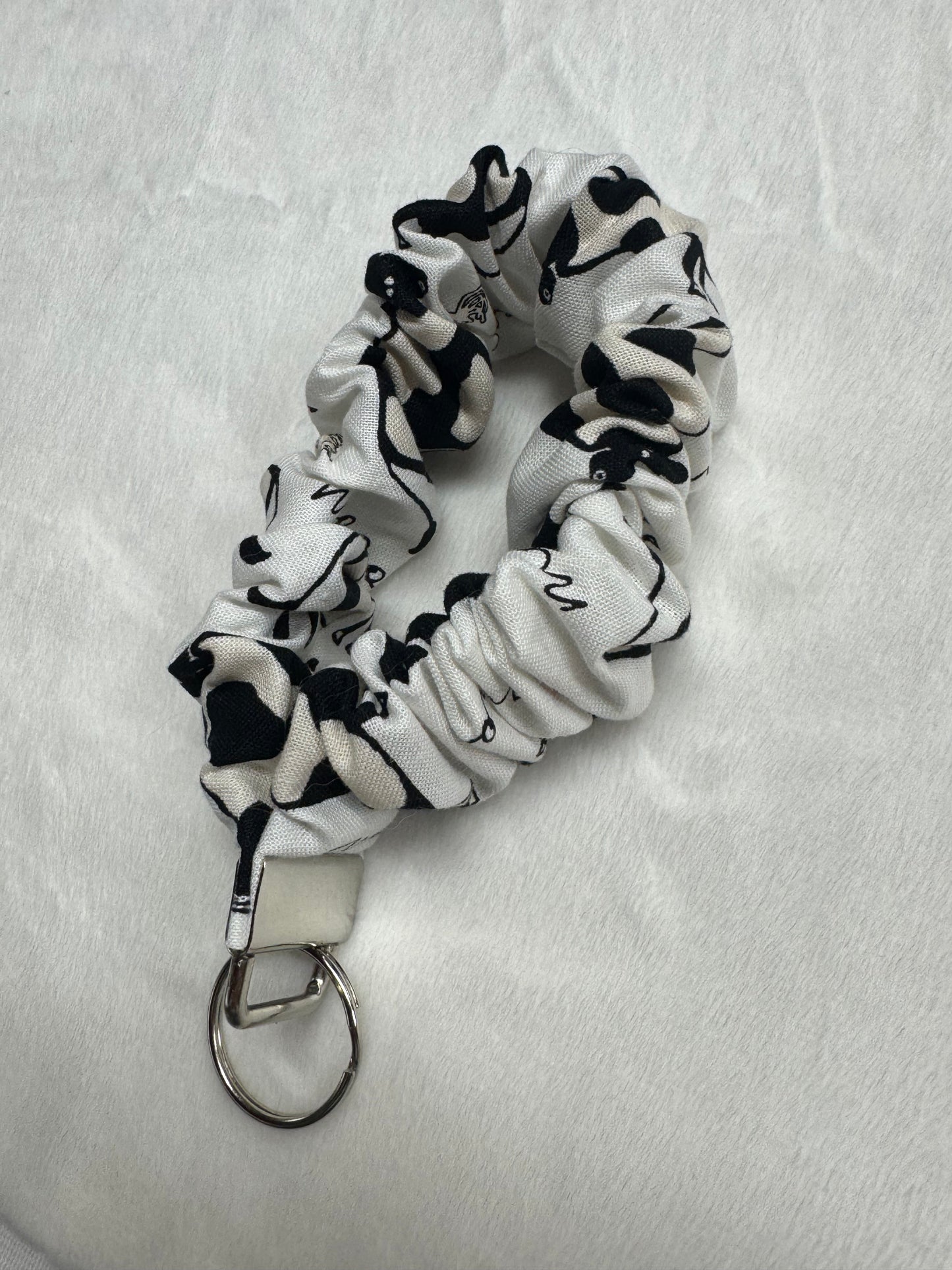 Cow ~ Handmade Wristlet Keychain ~ Cotton Wristlet Strap for Keys – Lightweight & Functional