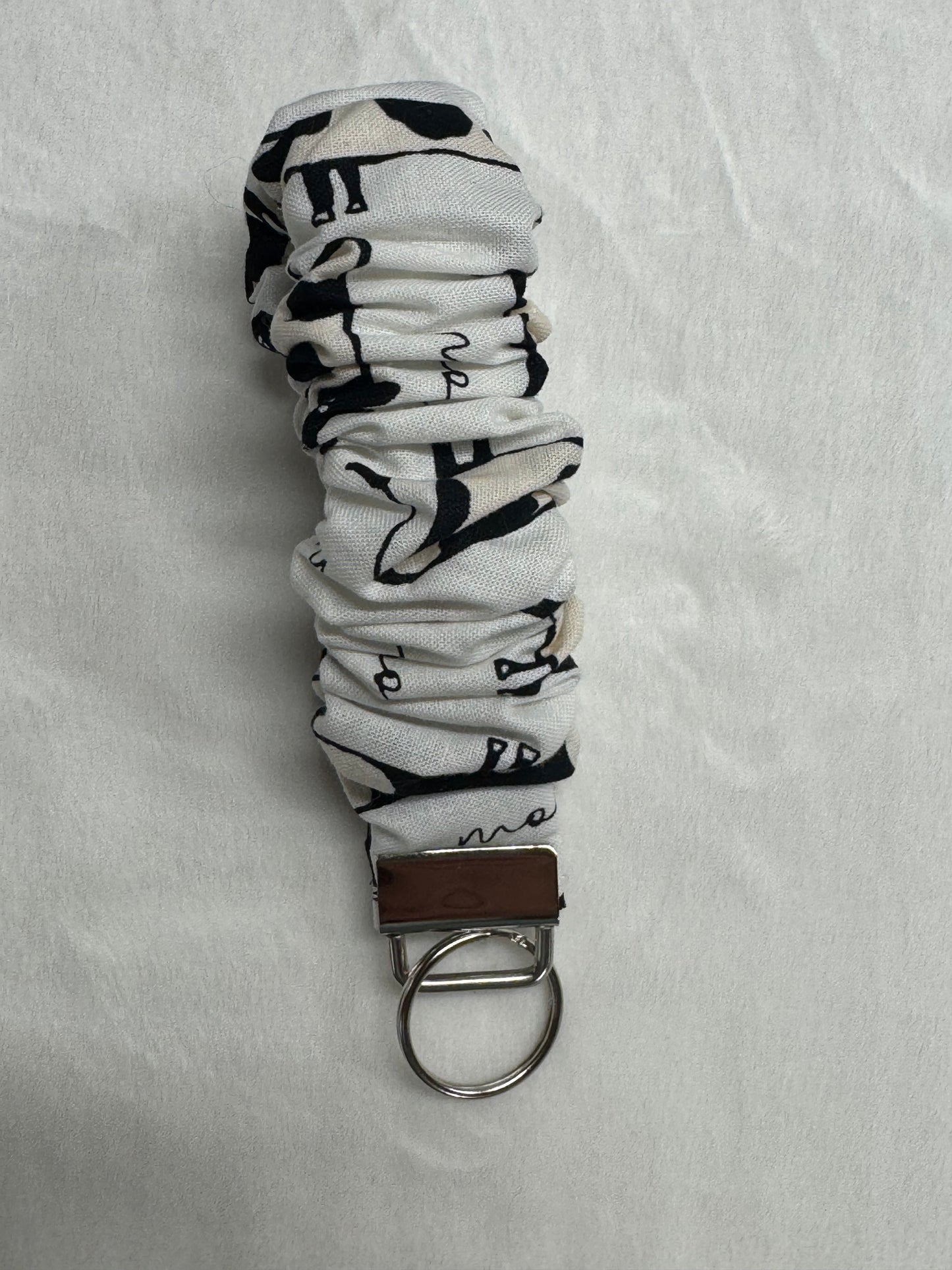 Cow ~ Handmade Wristlet Keychain ~ Cotton Wristlet Strap for Keys – Lightweight & Functional