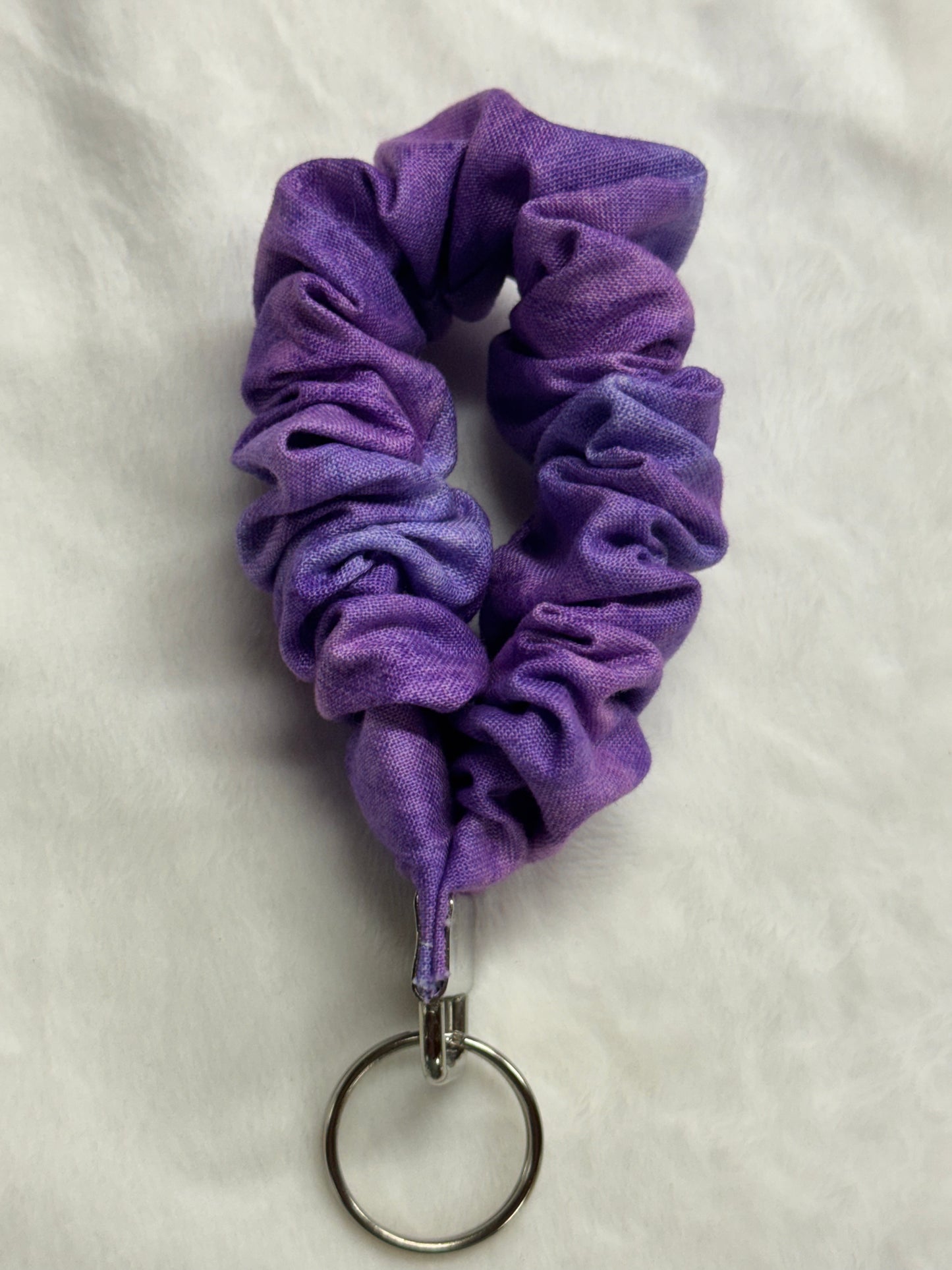 Purple Flowers ~ Handmade Wristlet Keychain ~ Cotton Wristlet Strap for Keys – Lightweight & Functional