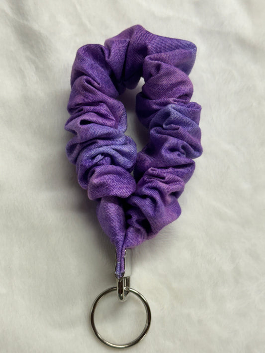 Purple Flowers ~ Handmade Wristlet Keychain ~ Cotton Wristlet Strap for Keys – Lightweight & Functional