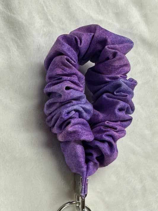 Purple Flowers ~ Handmade Wristlet Keychain ~ Cotton Wristlet Strap for Keys – Lightweight & Functional