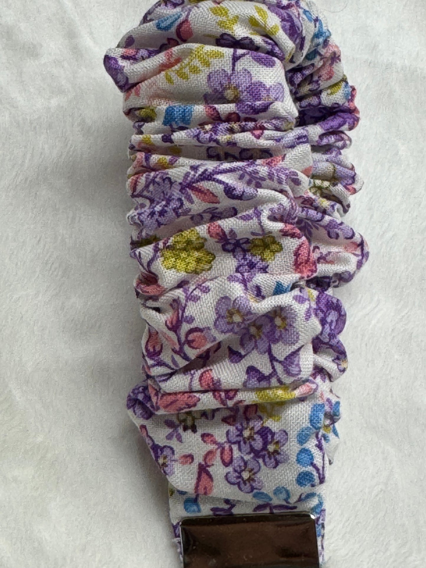 Purple Flowers ~ Handmade Wristlet Keychain ~ Cotton Wristlet Strap for Keys – Lightweight & Functional