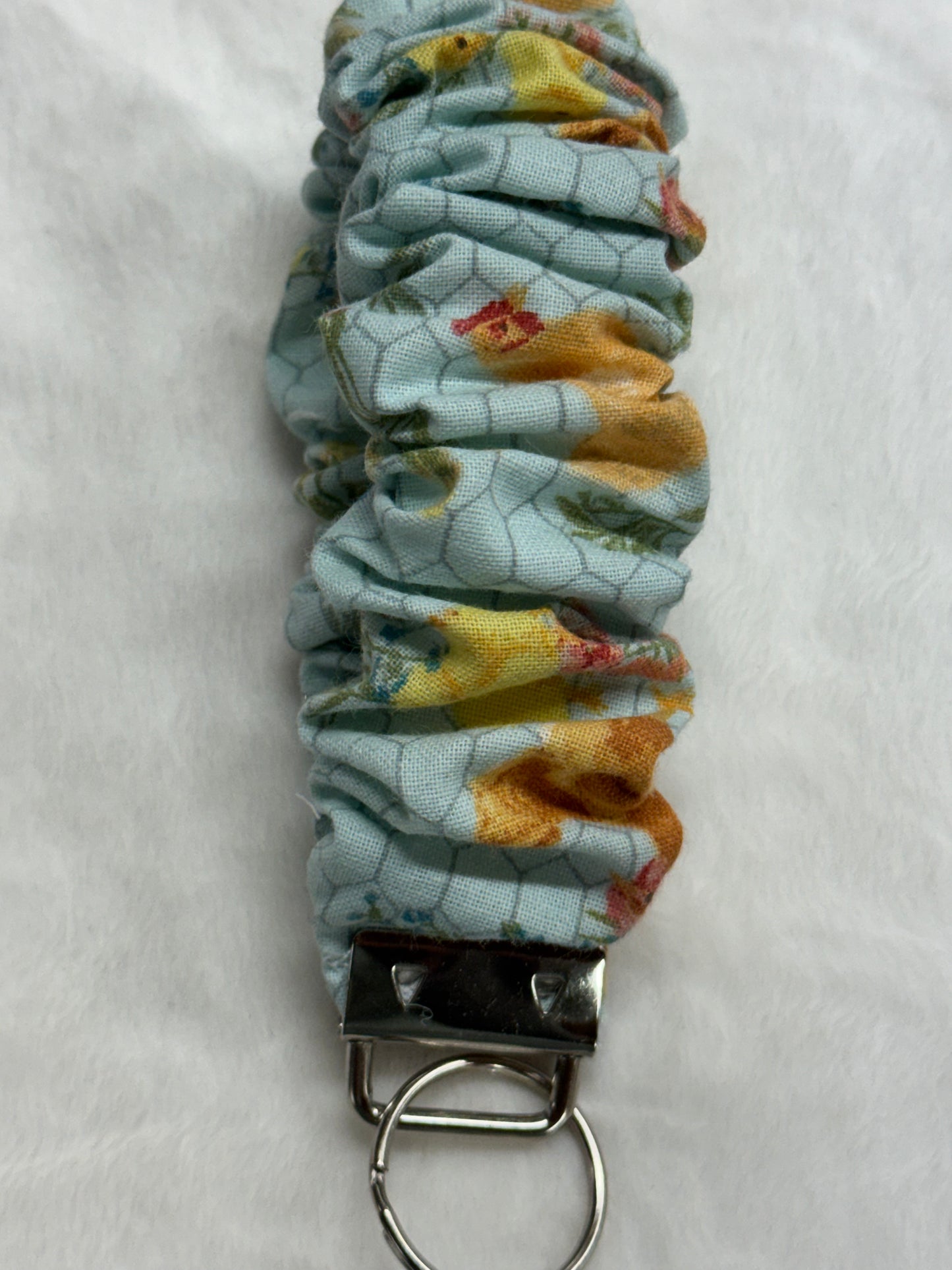 Chicken ~ Handmade Wristlet Keychain ~ Cotton Wristlet Strap for Keys – Lightweight & Functional