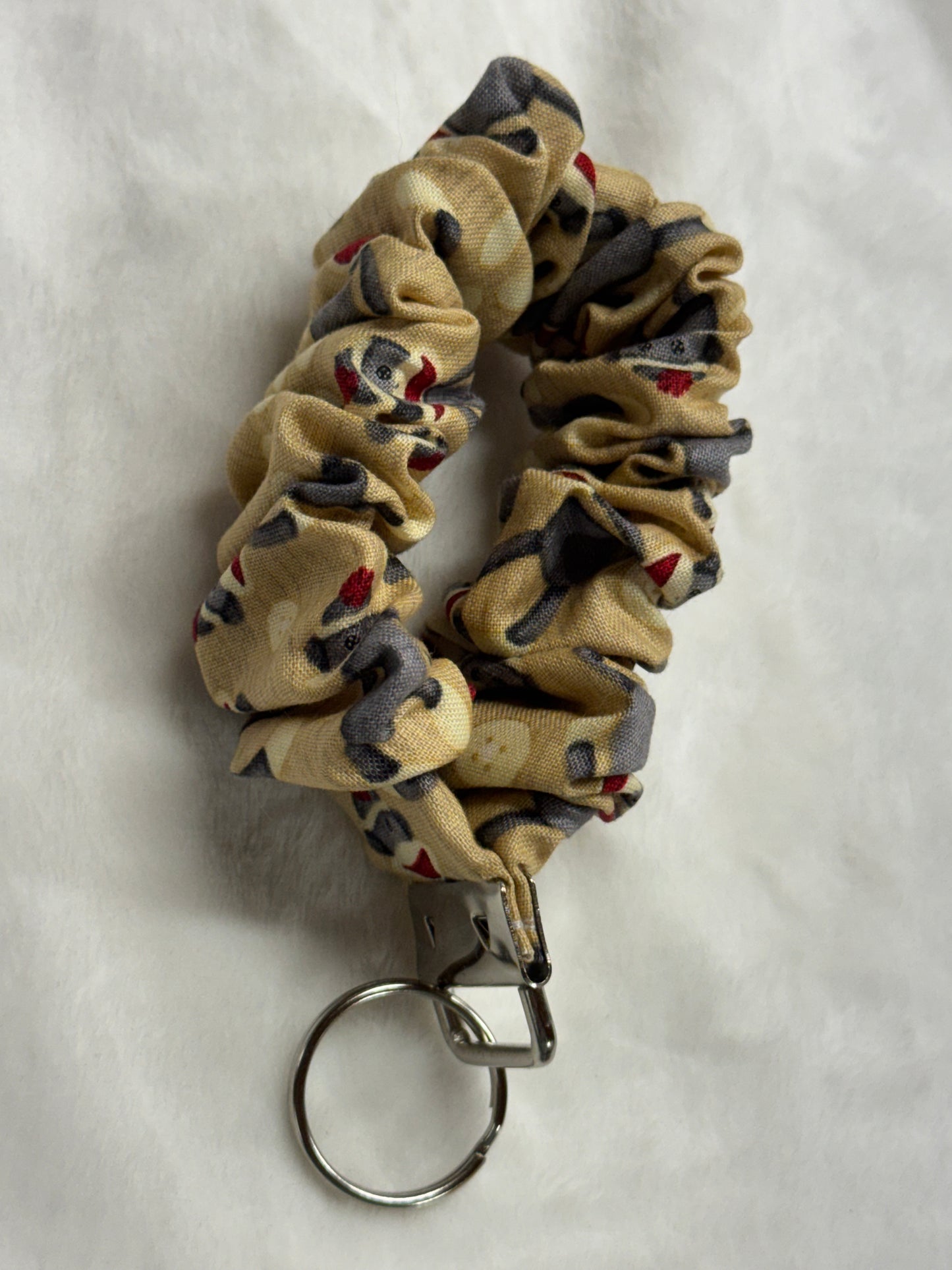 Sock Monkey ~ Handmade Wristlet Keychain ~ Cotton Wristlet Strap for Keys – Lightweight & Functional