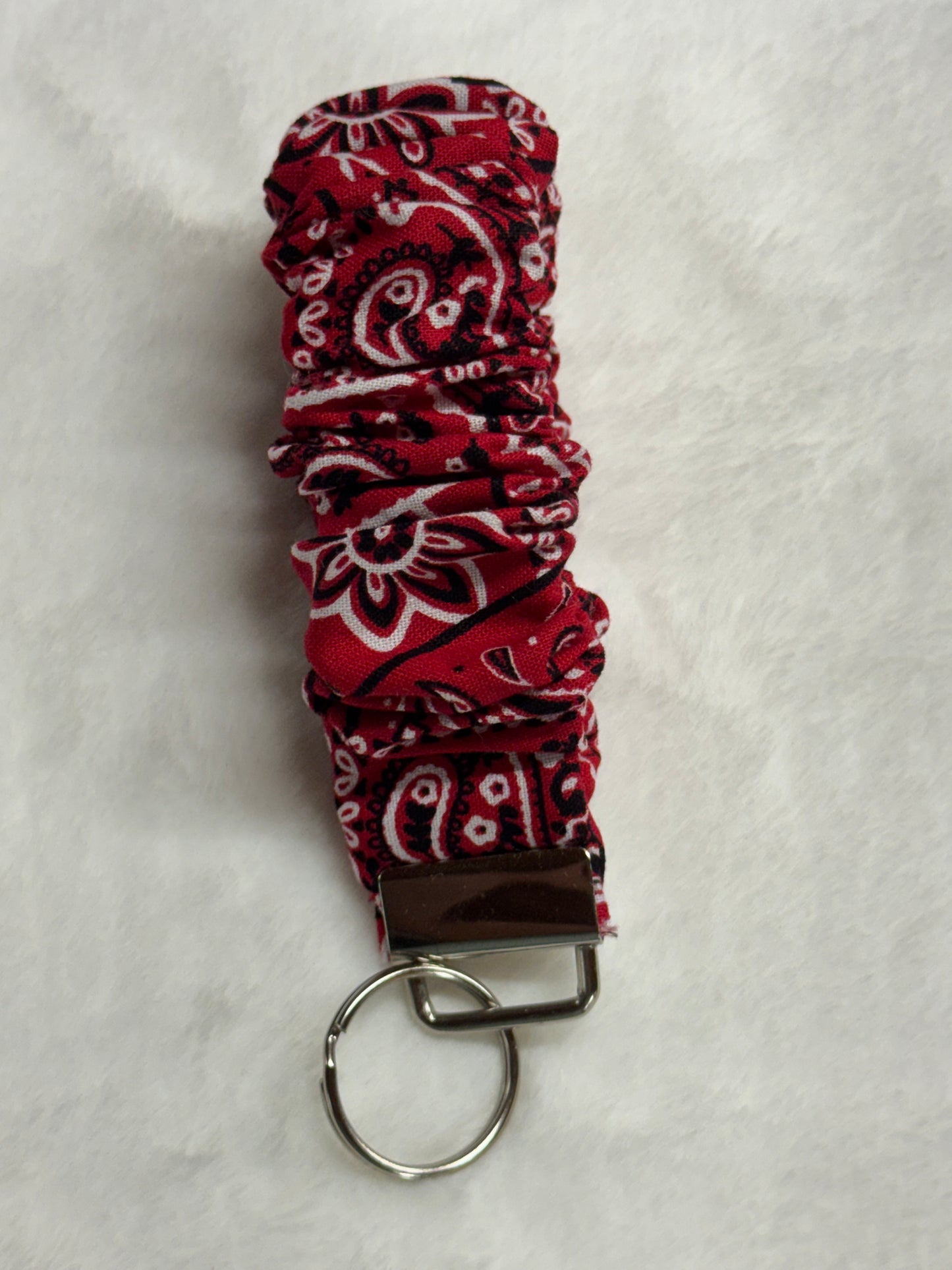 Bandana ~ Handmade Wristlet Keychain ~ Cotton Wristlet Strap for Keys – Lightweight & Functional