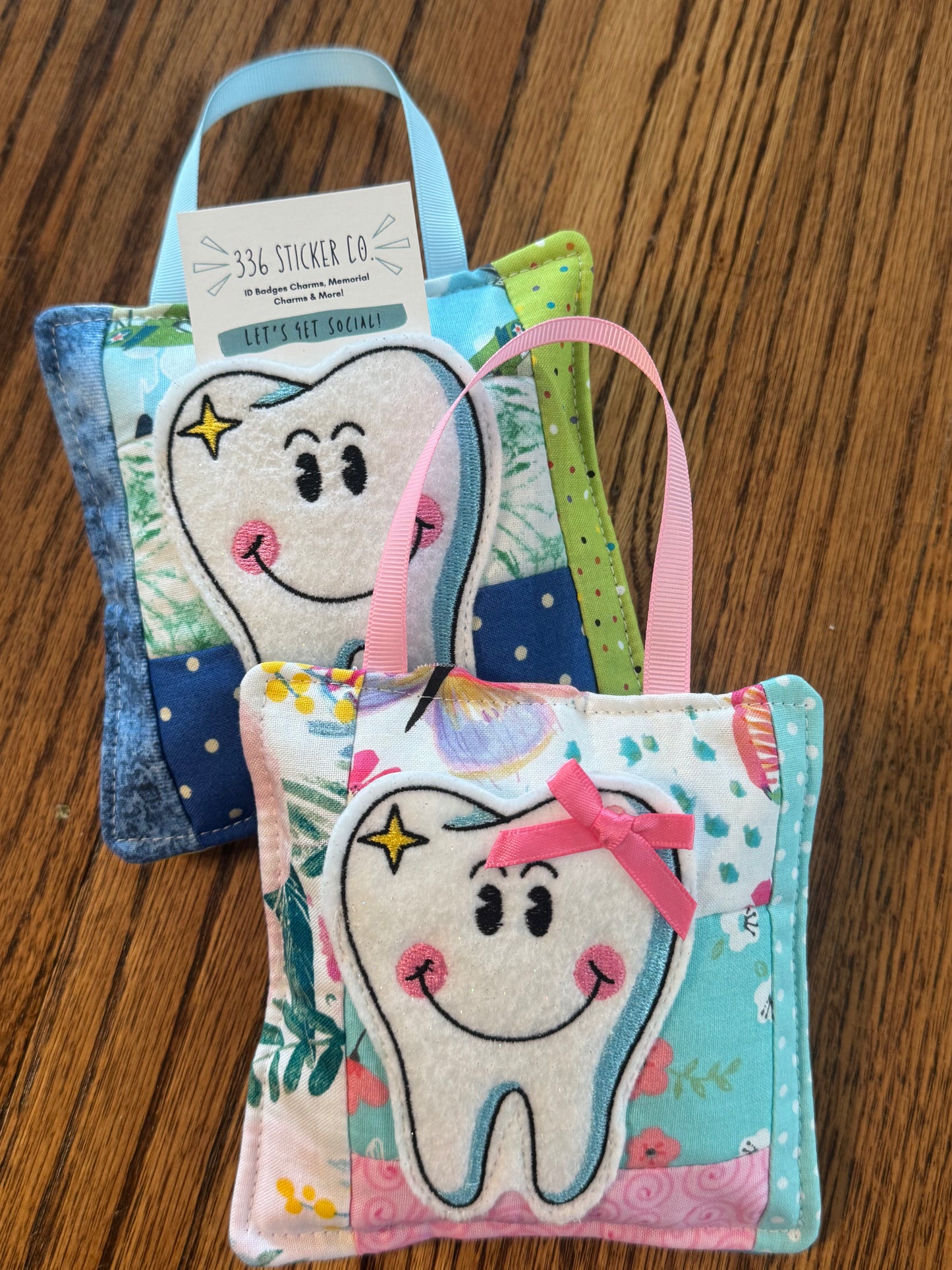Personalized Tooth Fairy Door Hanger Pouch | Quilted Tooth Pillow Keepsake for Kids