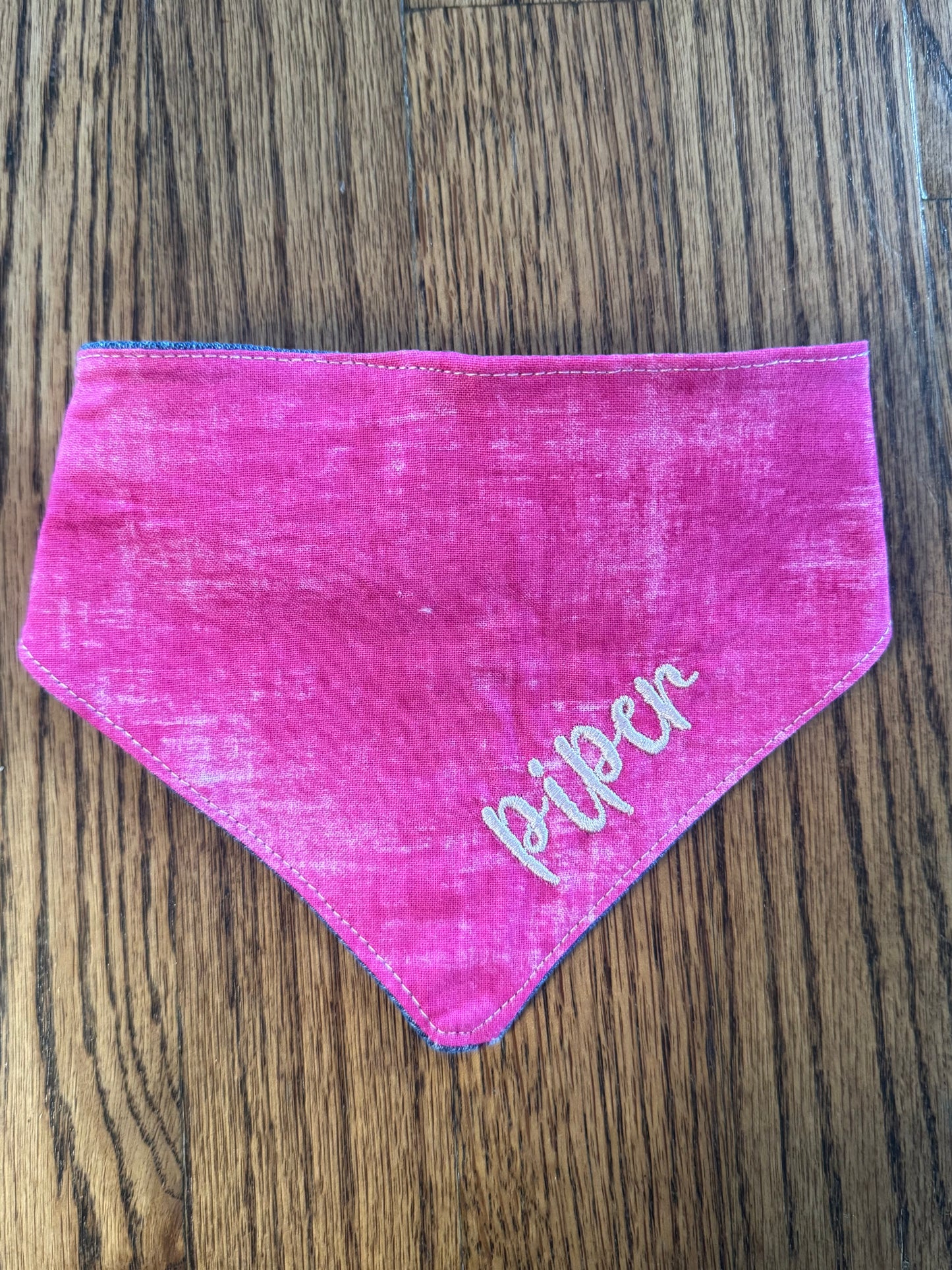 Personalized Embroidered Dog Bandana | Custom Pet Name Bandana | Handmade Cotton Dog Scarf