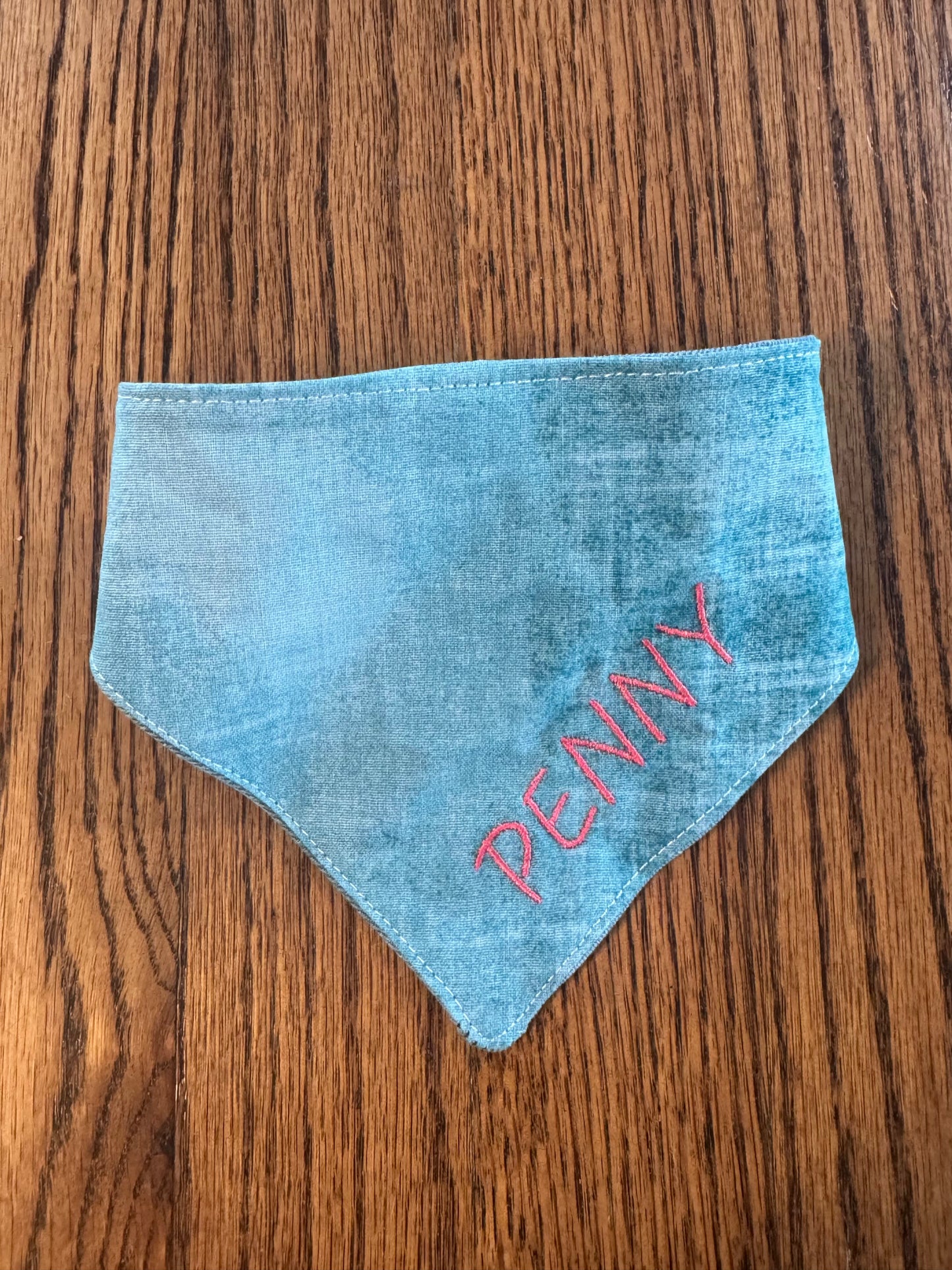 Personalized Embroidered Dog Bandana | Custom Pet Name Bandana | Handmade Cotton Dog Scarf