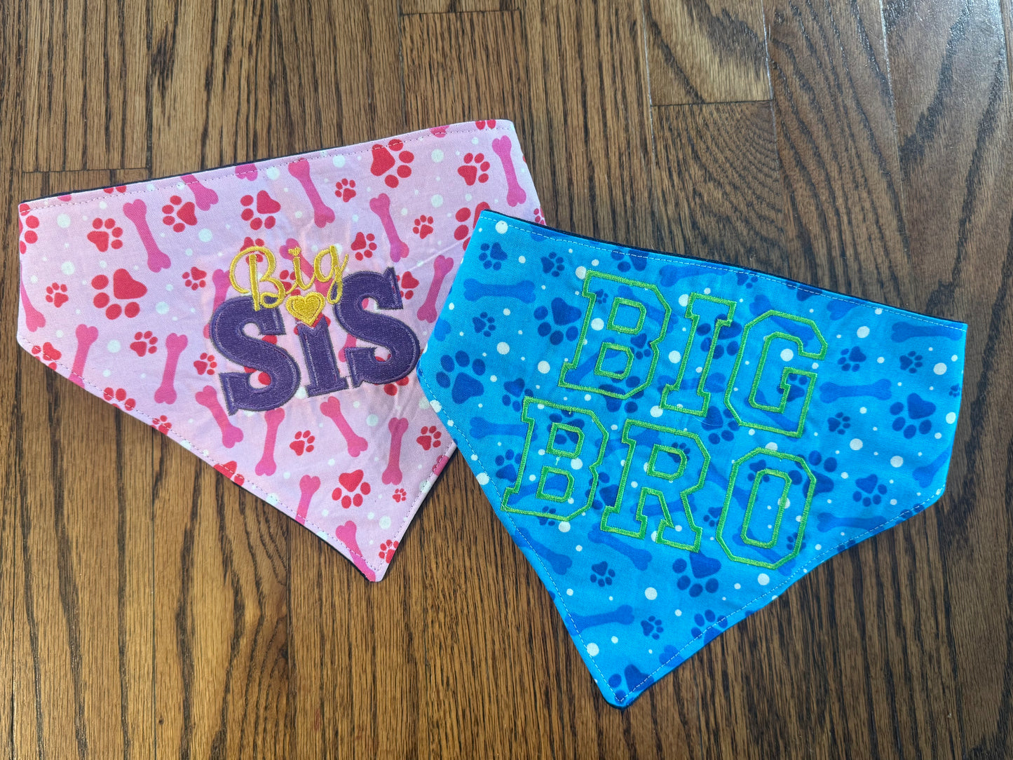Big Bro & Big Sis Embroidered Dog Bandana | Pregnancy Announcement Pet Bandana | Baby Announcement