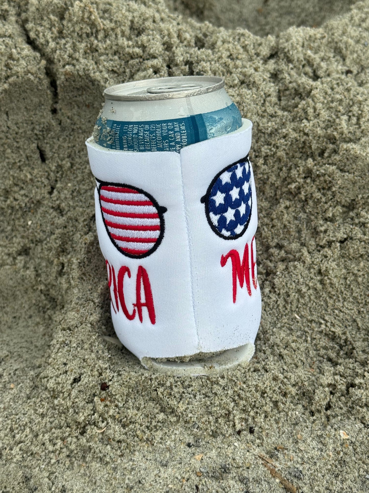 Embroidered 4th of July Can Koozies | Patriotic Drink Holders | 'Merica & 250 Designs