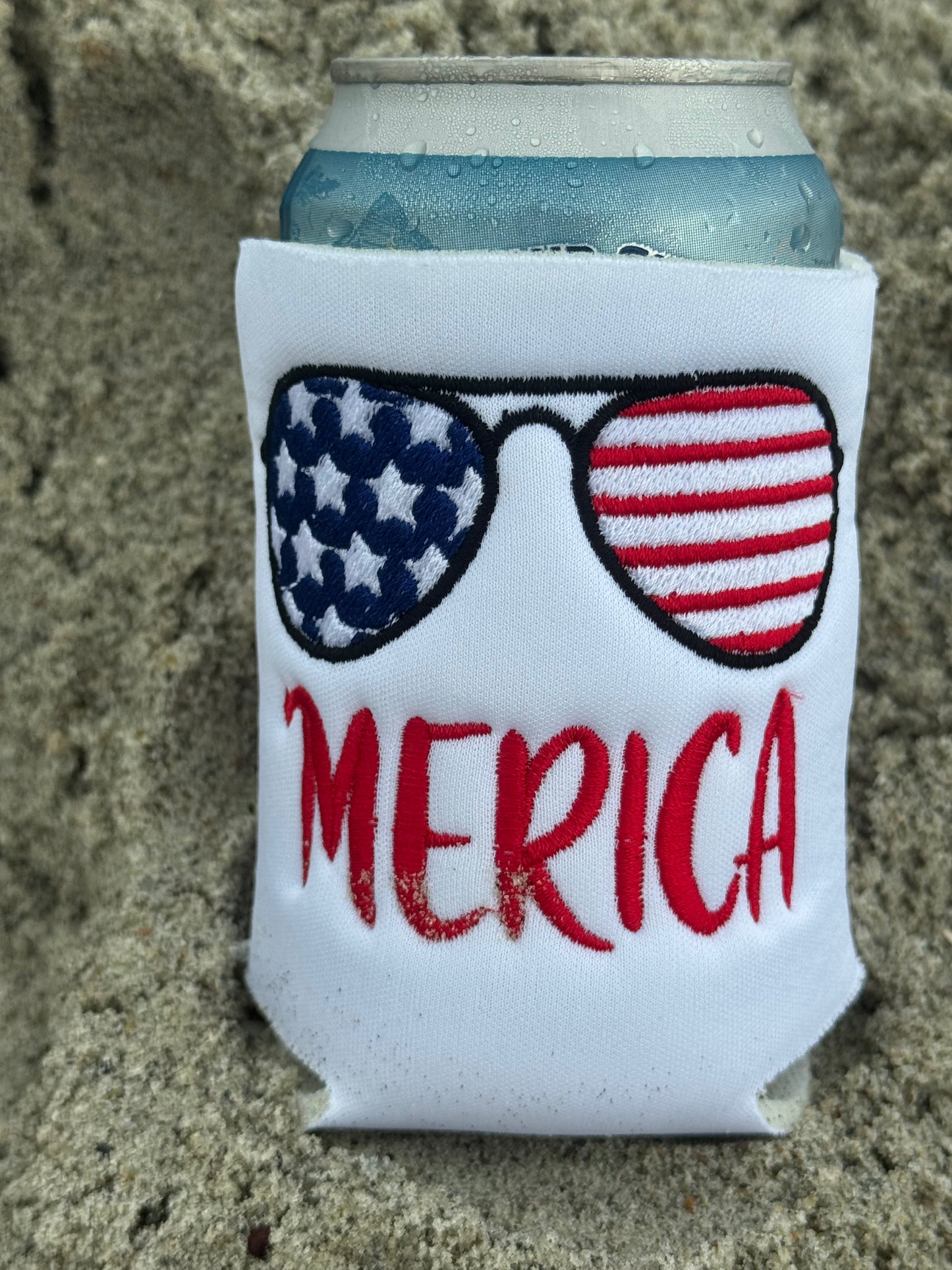 Embroidered 4th of July Can Koozies | Patriotic Drink Holders | 'Merica & 250 Designs