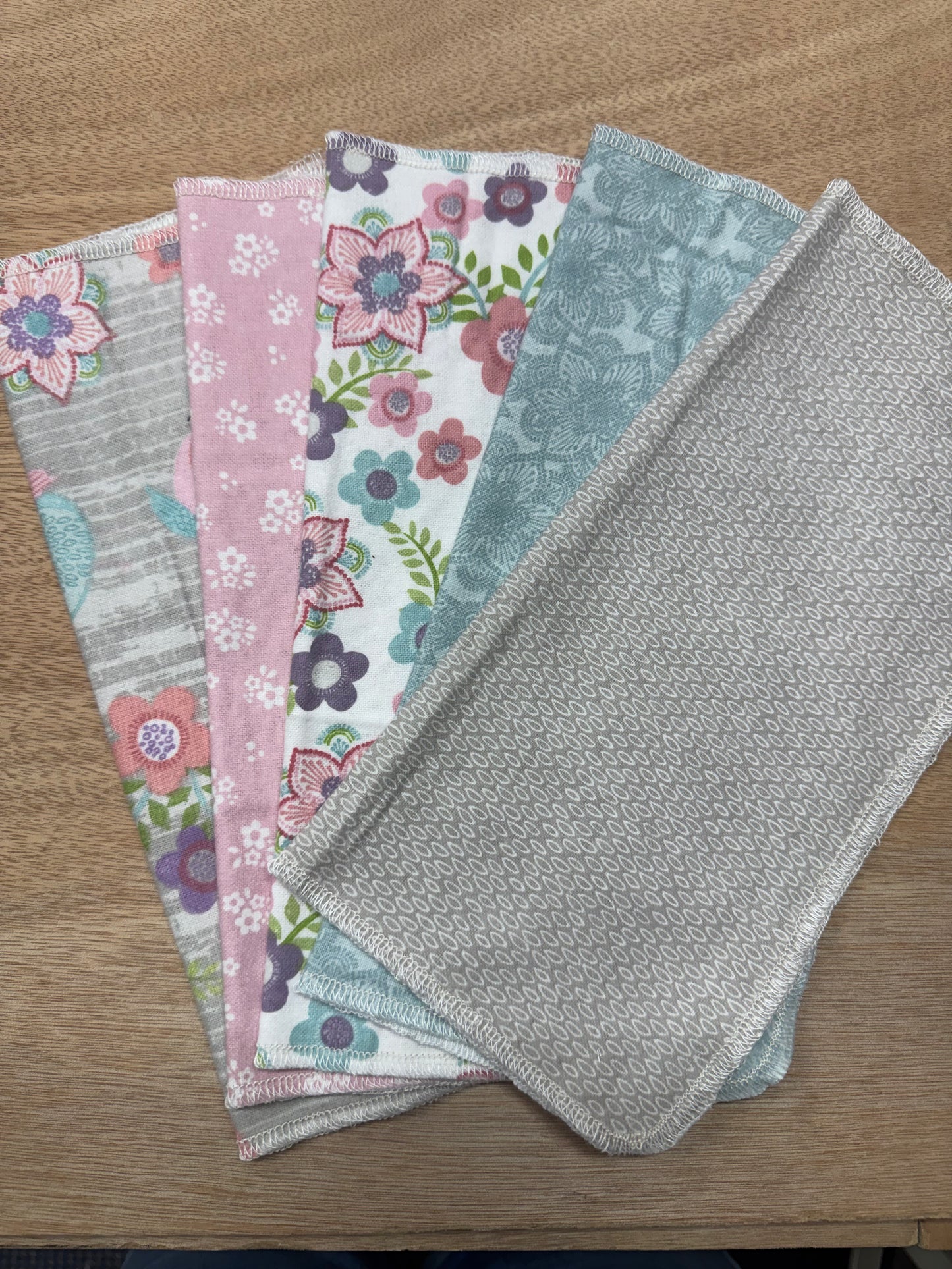Owls | Reusable Non-Paper Towels Set of 5 | 100% Cotton Flannel | Eco-Friendly Cleaning Cloths | 10" x 10"