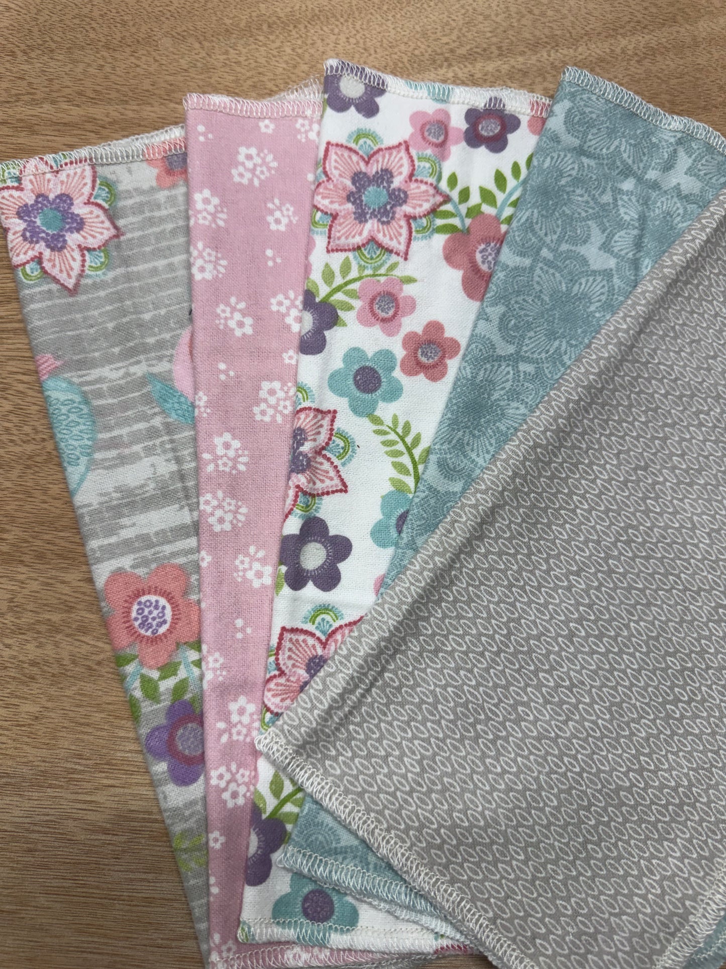 Owls | Reusable Non-Paper Towels Set of 5 | 100% Cotton Flannel | Eco-Friendly Cleaning Cloths | 10" x 10"