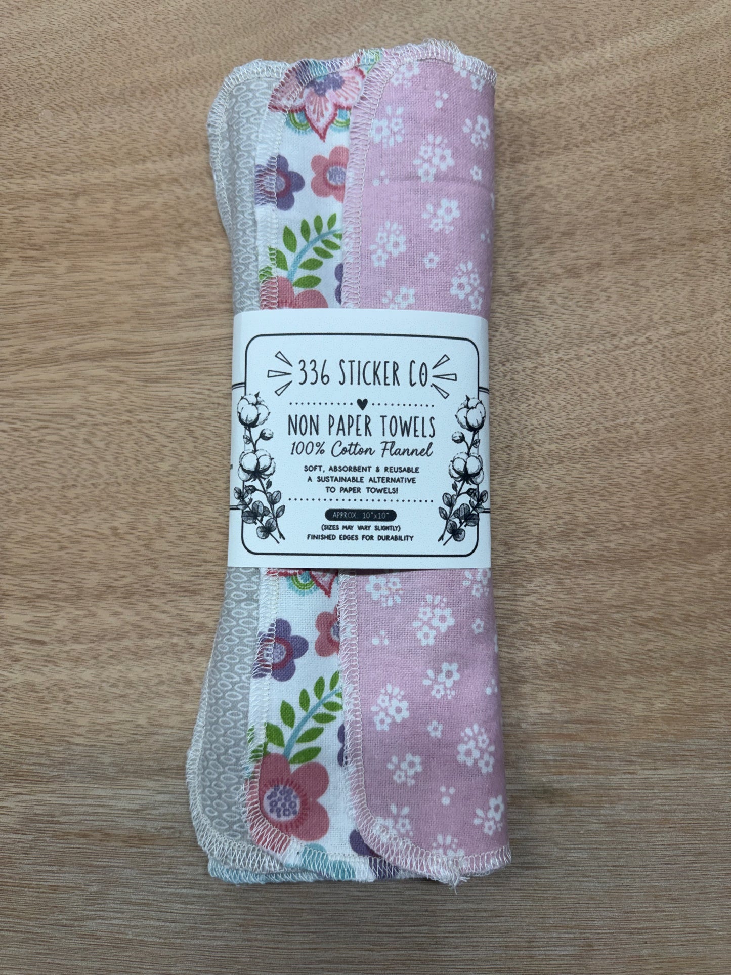 Owls | Reusable Non-Paper Towels Set of 5 | 100% Cotton Flannel | Eco-Friendly Cleaning Cloths | 10" x 10"