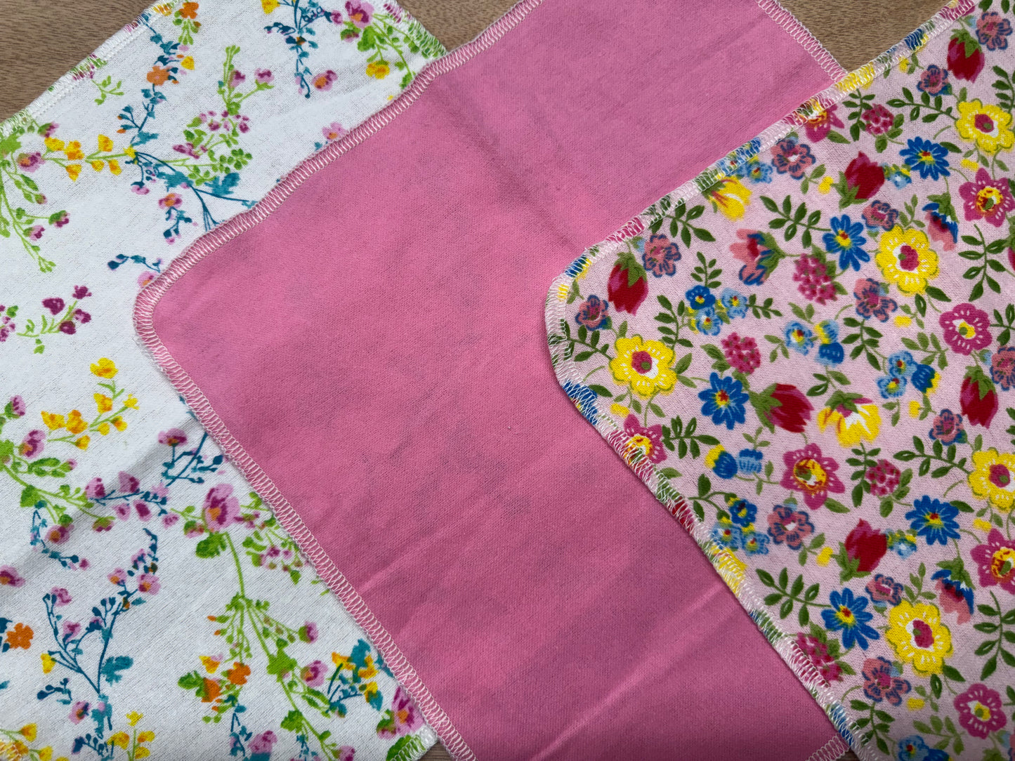 Floral | Reusable Non-Paper Towels Set of 5 | 100% Cotton Flannel | Eco-Friendly Cleaning Cloths | 10" x 10"