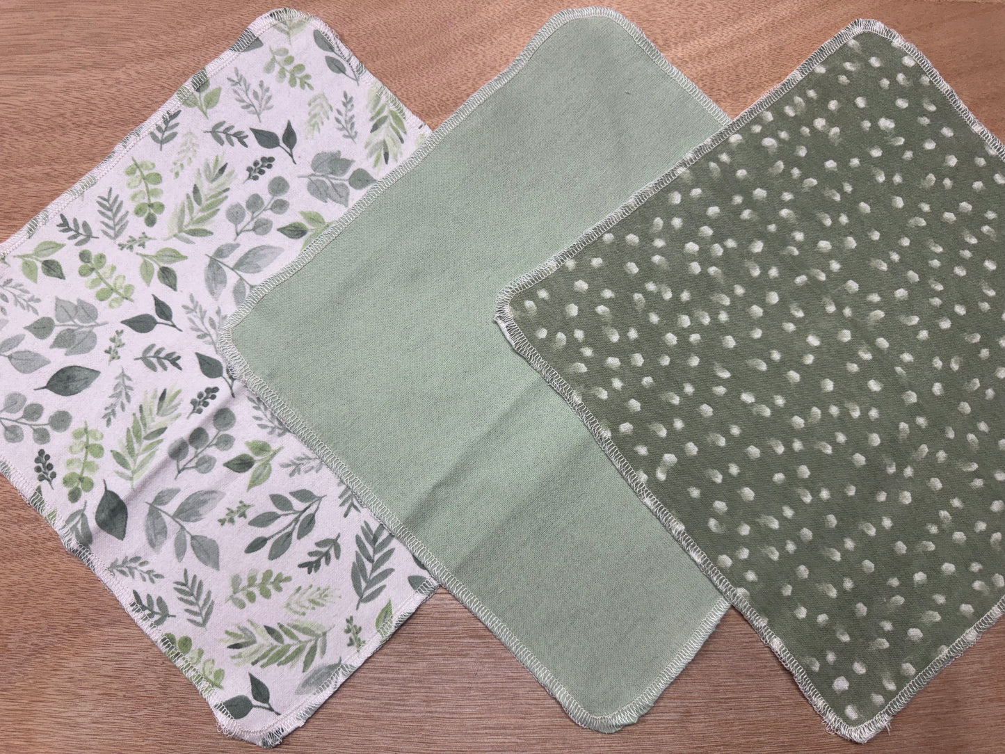 Sage | Llama | Reusable Non-Paper Towels Set of 5 | 100% Cotton Flannel | Eco-Friendly Cleaning Cloths | 10" x 10"