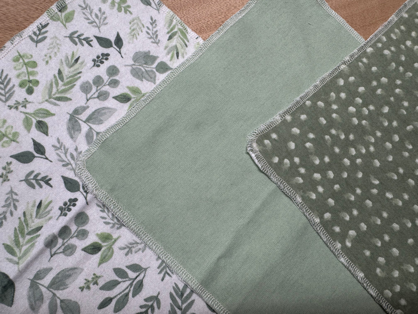 Sage | Llama | Reusable Non-Paper Towels Set of 5 | 100% Cotton Flannel | Eco-Friendly Cleaning Cloths | 10" x 10"