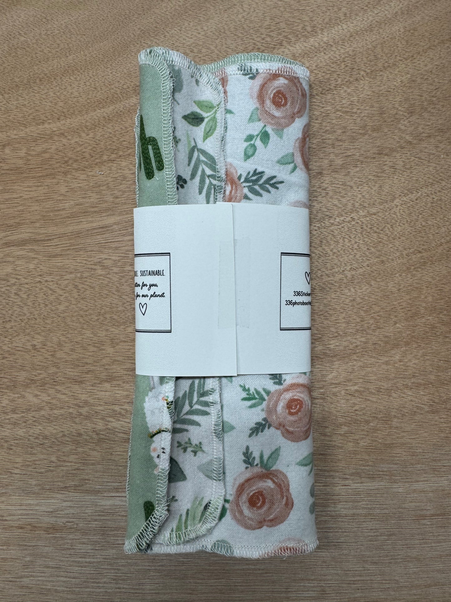 Sage | Llama | Reusable Non-Paper Towels Set of 5 | 100% Cotton Flannel | Eco-Friendly Cleaning Cloths | 10" x 10"