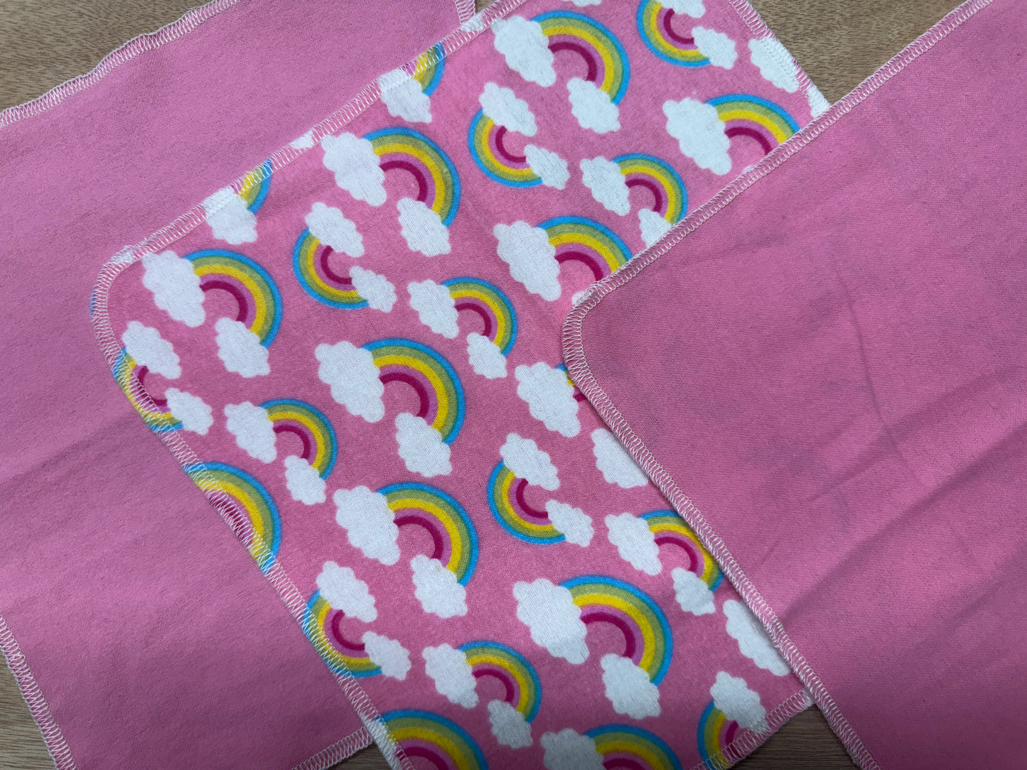 Vibrant Pink | Insects| Reusable Non-Paper Towels Set of 5 | 100% Cotton Flannel | Eco-Friendly Cleaning Cloths | 10" x 10"